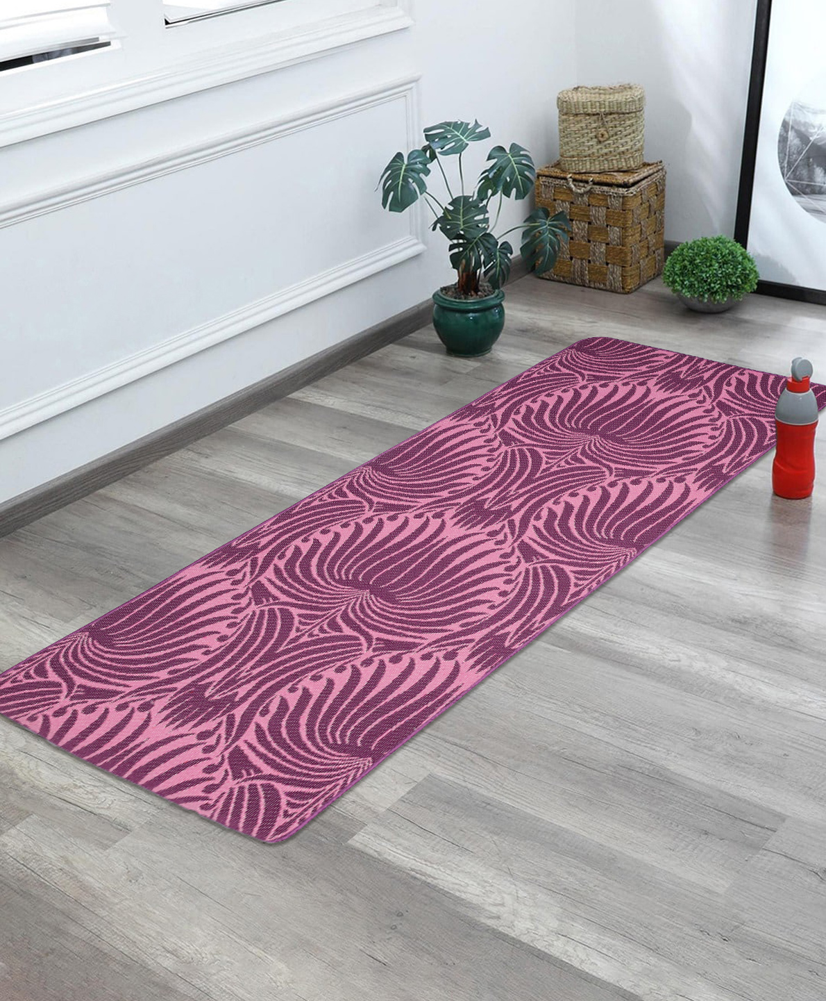Saral Home Anti Skid Cotton Yoga Exercise Rugs - Purple-picture-21