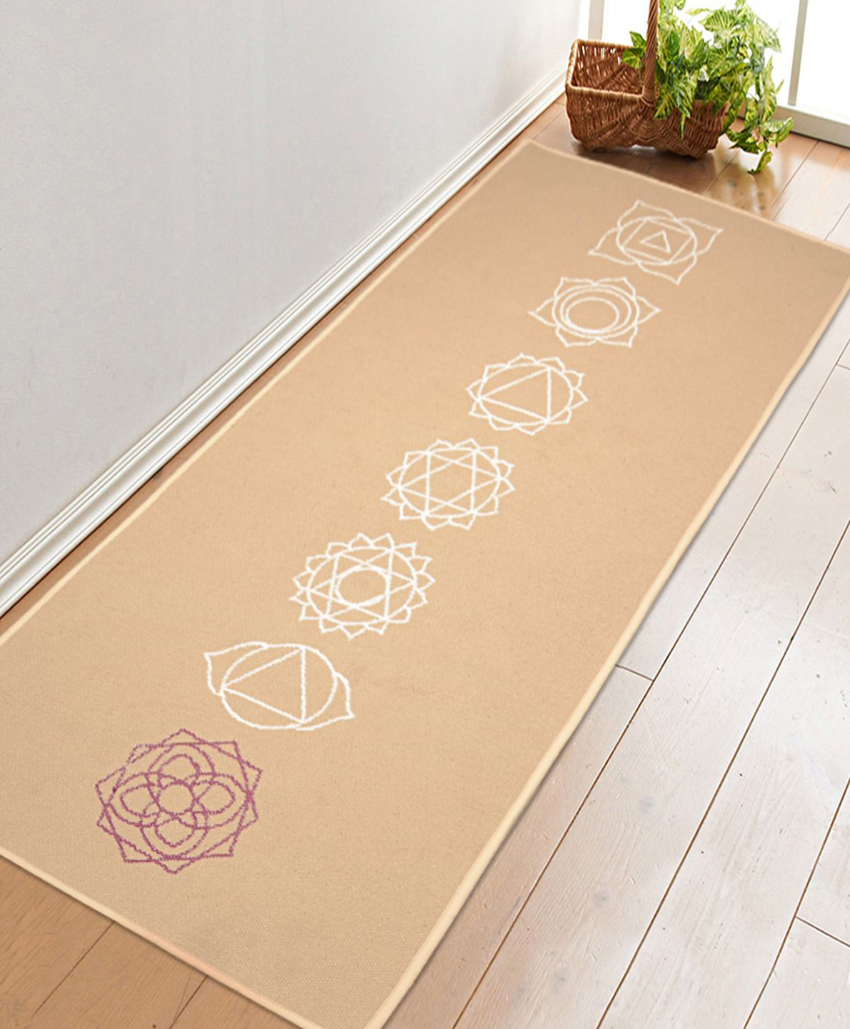 Saral Home Anti Skid Cotton Yoga Exercise Rugs - Beige-picture-26