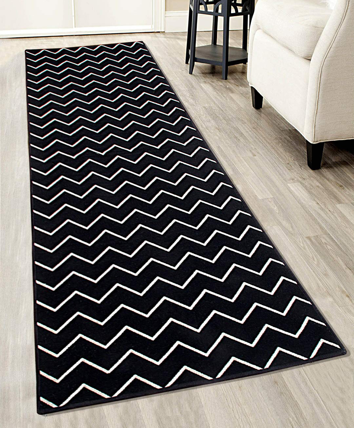 Saral Home Cotton Multi Purpose Jacquard Bedside Runner - Black-picture-42