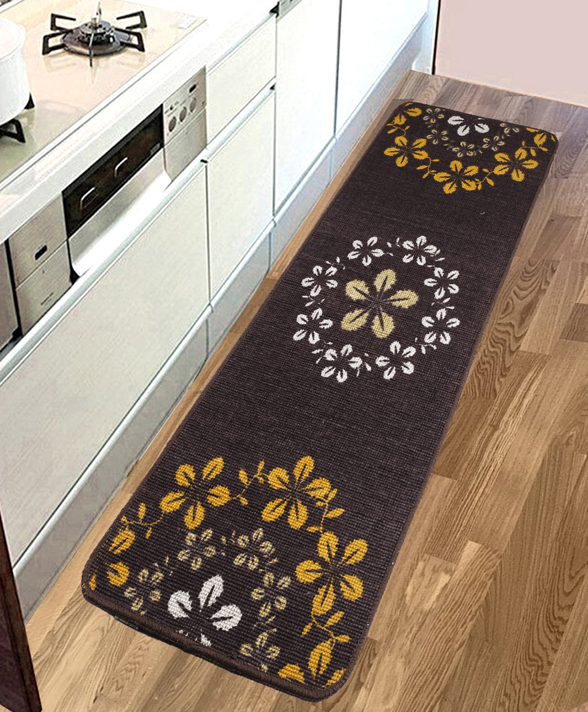 Saral Home Cotton Floor Runner Floral Printed - Brown (Color May Vary)-picture-26