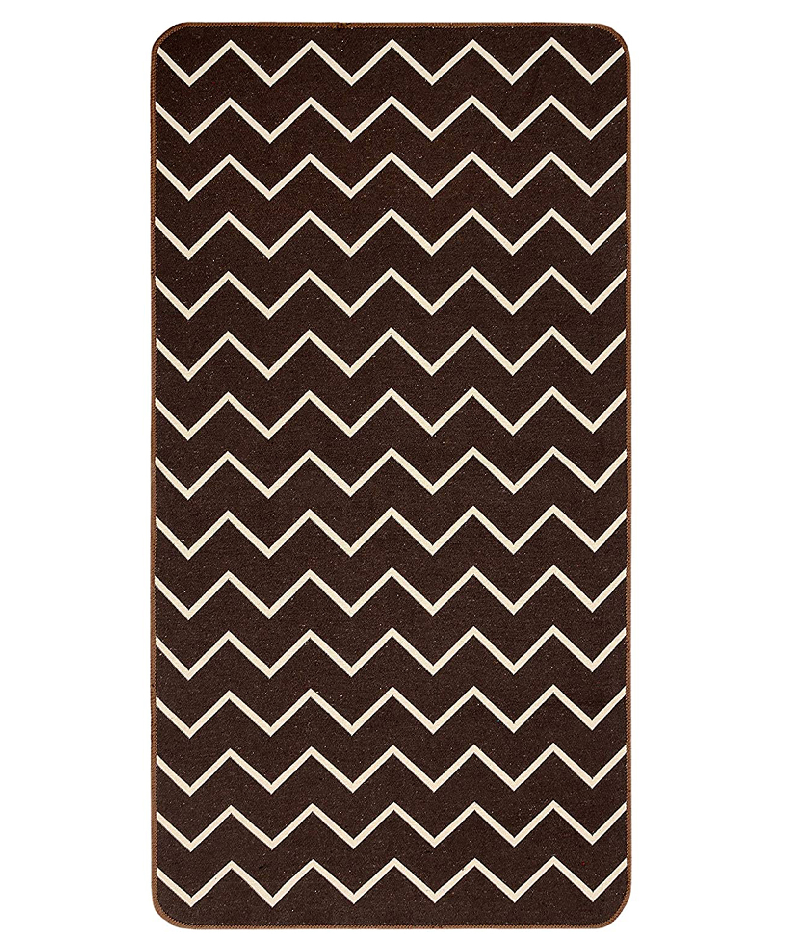 Saral Home Cotton Multi Purpose Jacquard Floor Runner Small Size - Brown (Color May Vary)-picture-28