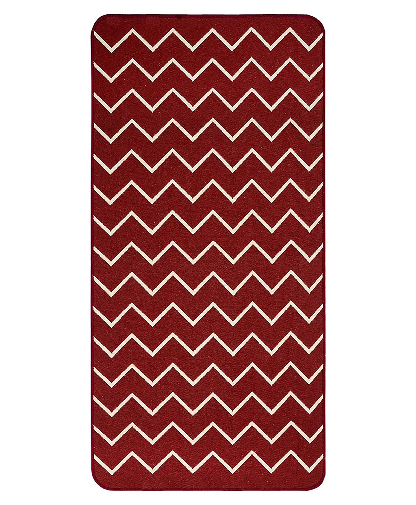 Saral Home Cotton Multi Purpose Jacquard Floor Runner Small Size - Maroon (Color May Vary)-picture-30