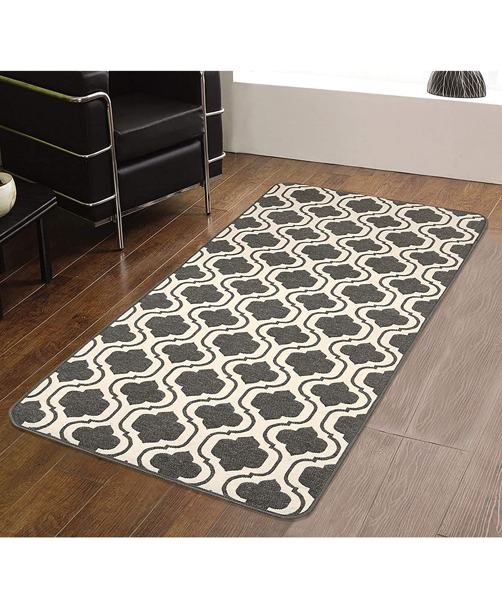 Saral Home Cotton Multi Purpose Jacquard Floor Runner Small Size - Grey-picture-35