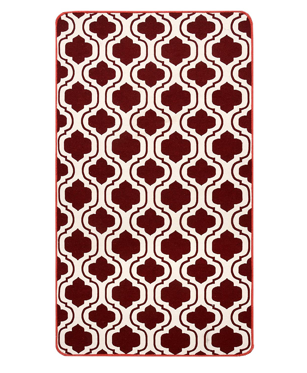 Saral Home Cotton Multi Purpose Jacquard Floor Runner Small Size - Maroon-picture-34