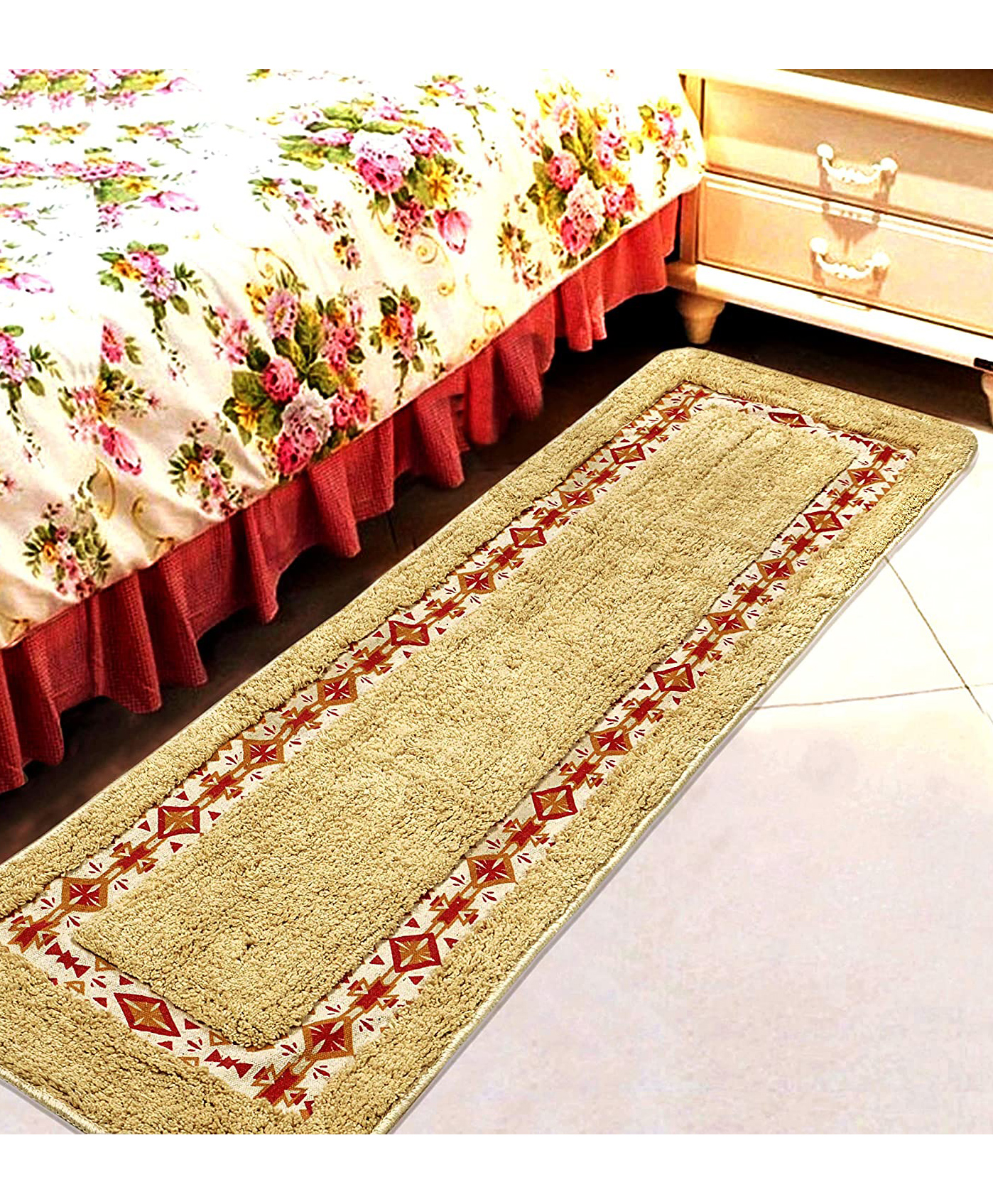 Saral Home Soft Cotton & Canvas Printed Multi Purpose Runner - Beige-picture-41