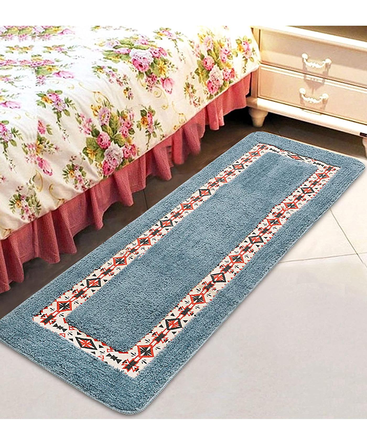 Saral Home Soft Cotton & Canvas Printed Multi Purpose Runner - Grey-picture-45