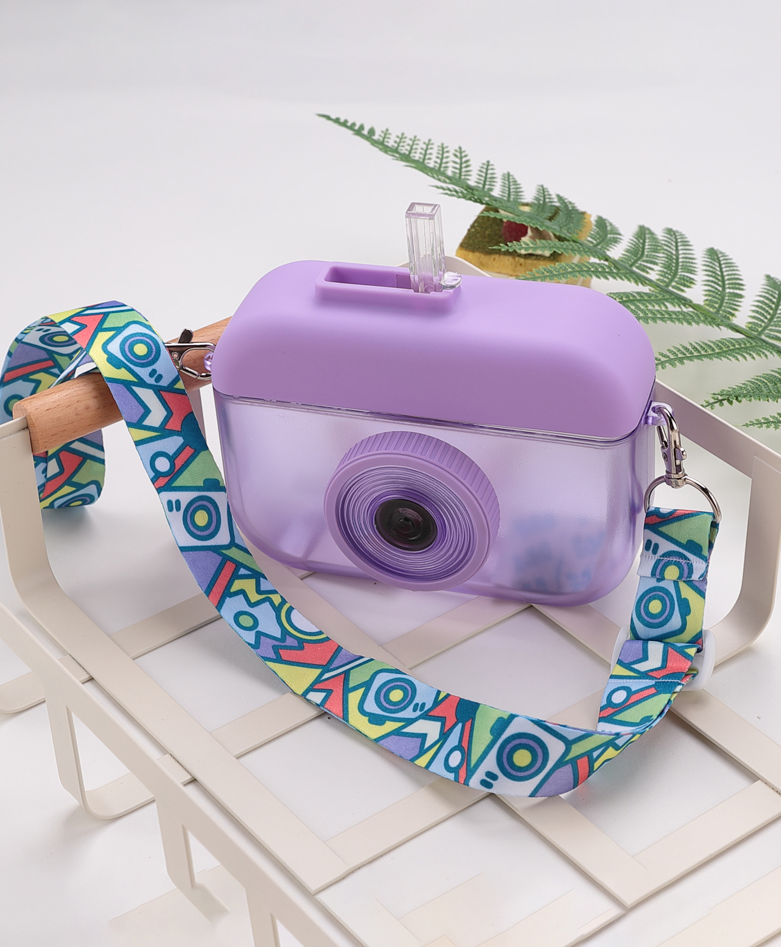 Camera Shaped Sipper with Belt Purple - 400 ml-image-31