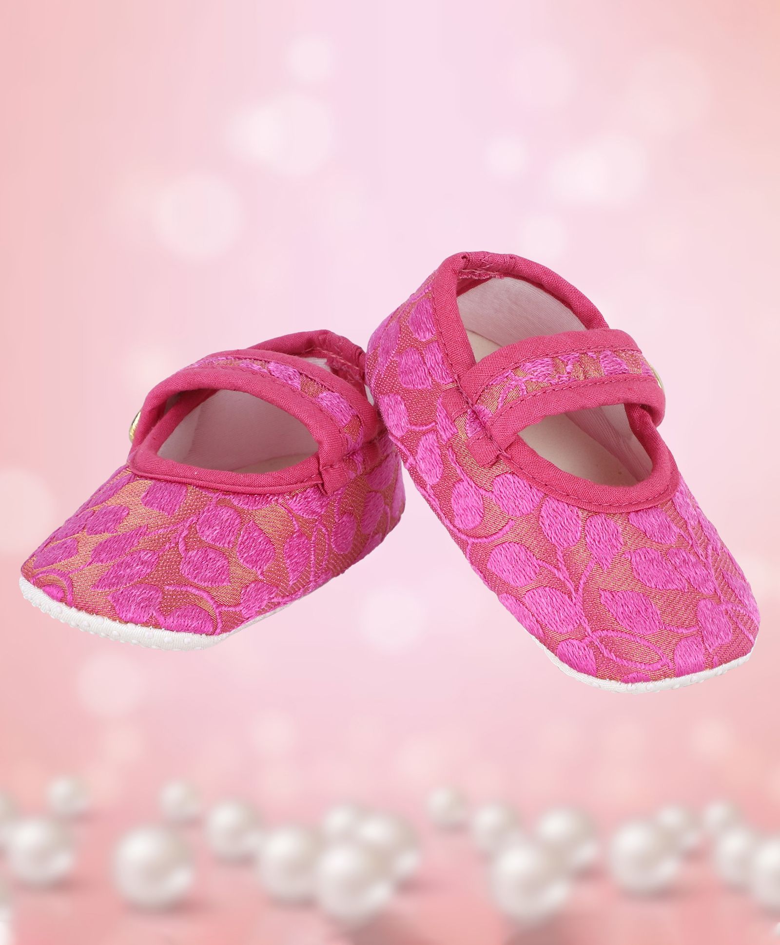Coco Candy Leaves Design Ethnic Booties - Pink-picture-29
