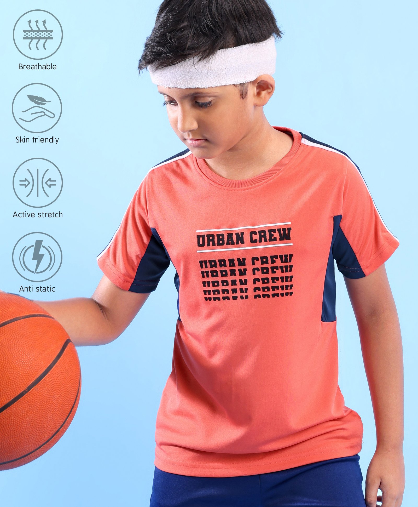Pine Active Skin Friendly & Breathable Half Sleeves T-shirt with Text Print - Red-picture-25