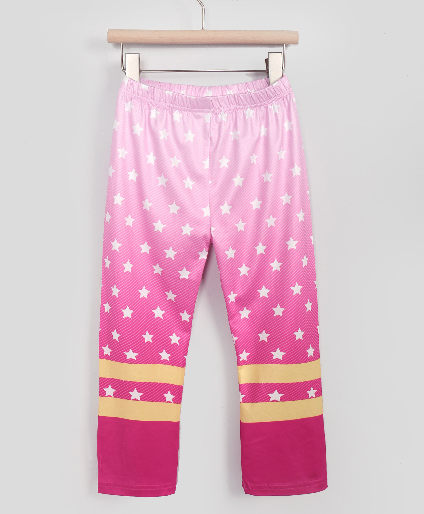 Kookie Kids Full Length Leggings Star Print - Pink-picture-13
