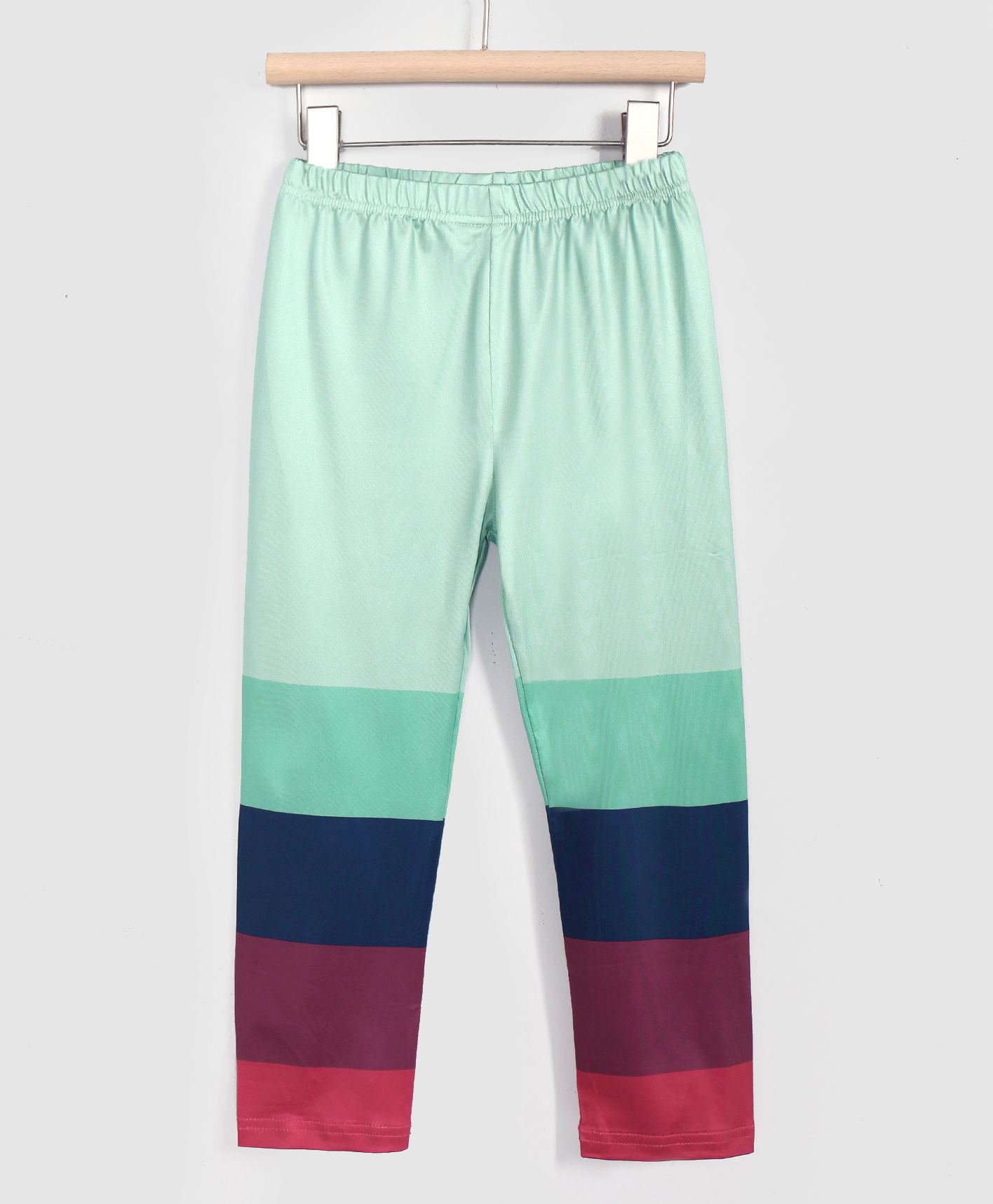 Kookie Kids Full Length Leggings Stripe Print - Sea Green Blue-image-33