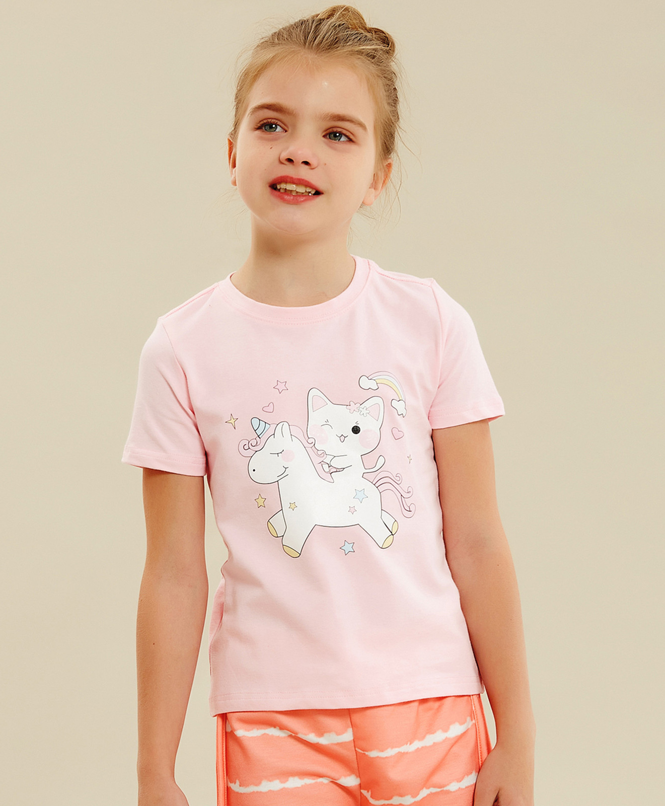 Kookie Kids Short Sleeves Top Unicorn Print - Light Pink-picture-18