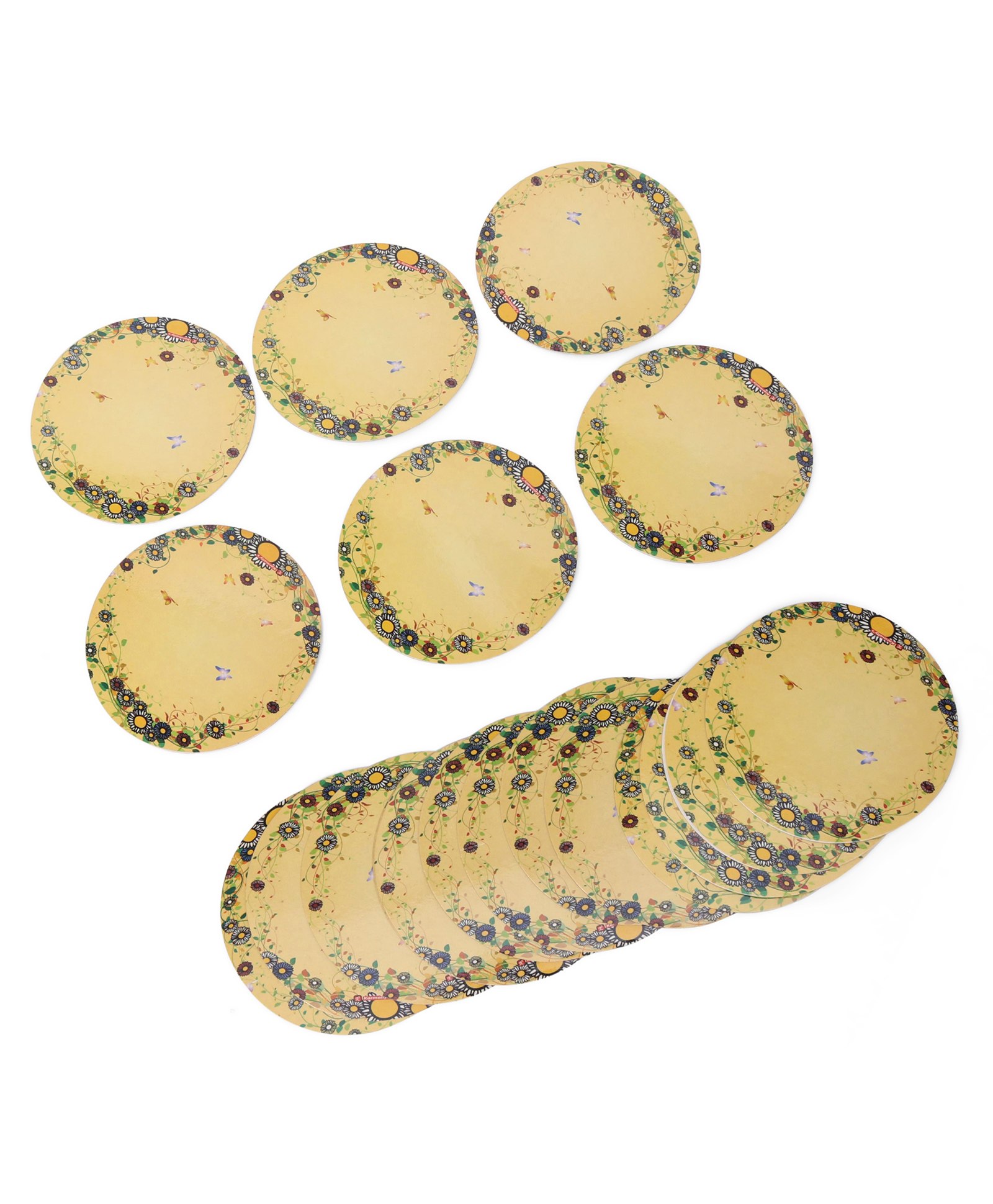 Karmallys Floral Printed Paper Plates Yellow - Pack Of 20-image-42