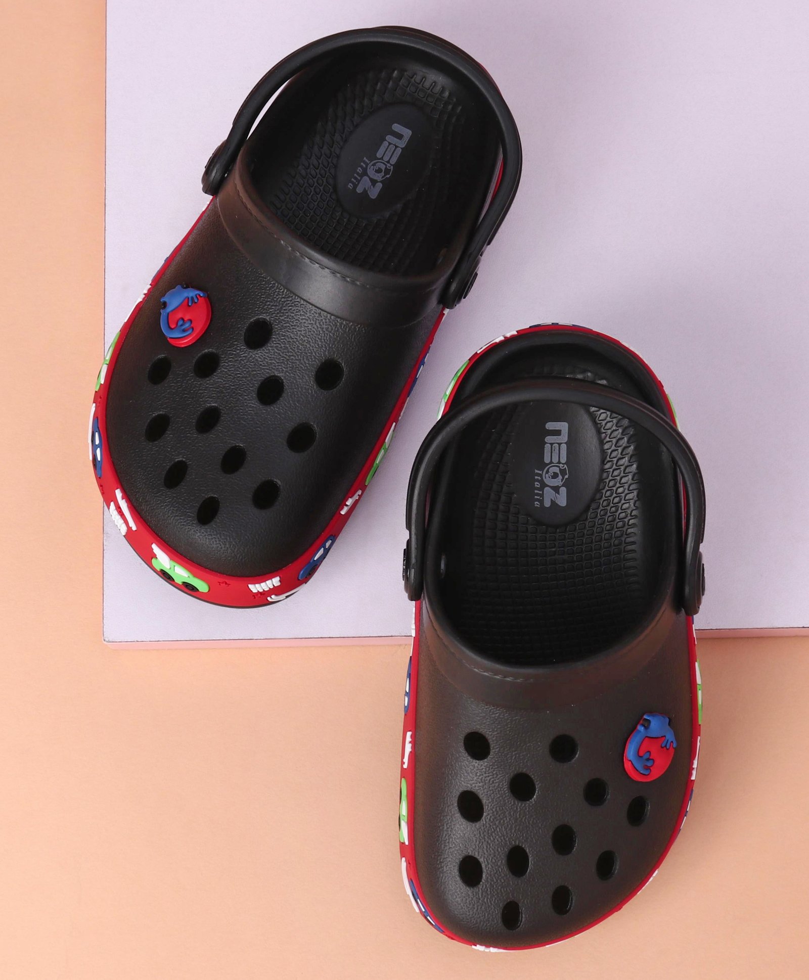 Neoz Logo  Design Clogs - Black-picture-12