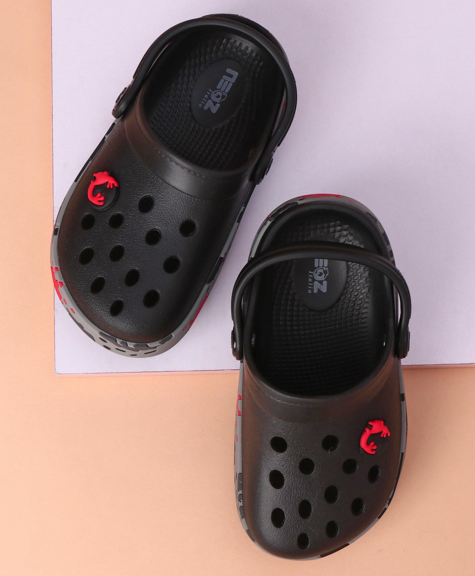 Neoz Casual Clogs Logo Desgin - Black (Button Color May Vary)-picture-14