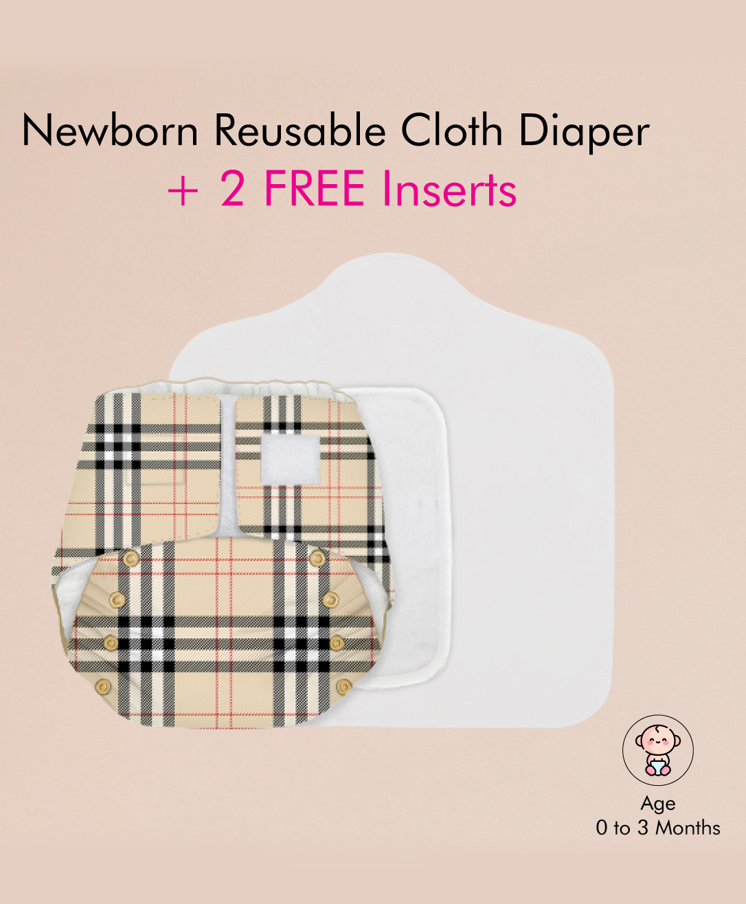 Snugkins Reusable Cloth Diaper With Organic Cotton Pad And Booster Pad - Multicolour-picture-45