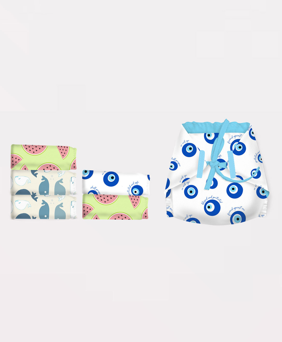 Snugkins 100% Cotton Printed Nappies Size 2 Pack of 6 - Multicolor-picture-10
