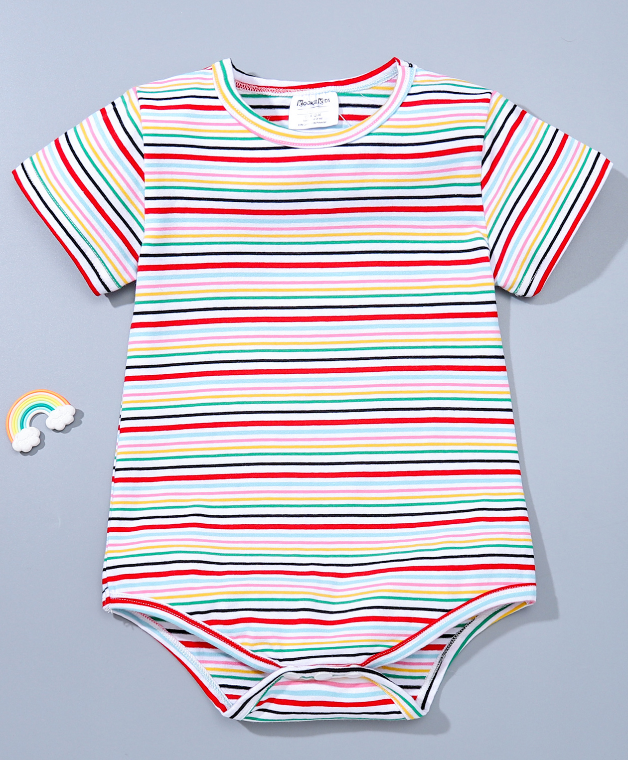 Kookie Kids Short Sleeves Striped Onesie - Multicolor-picture-13
