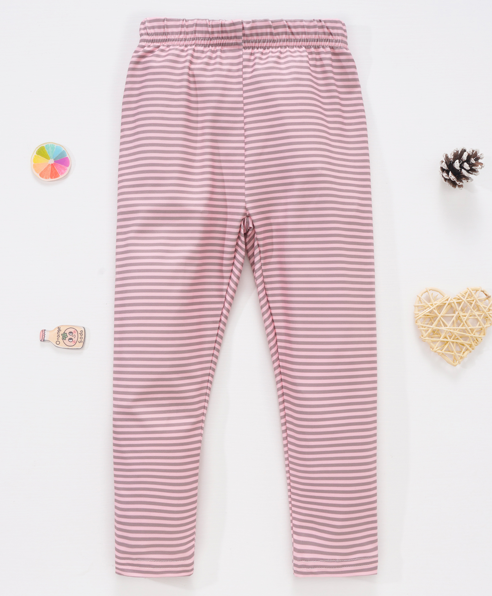 Kookie Kids Full Length Striped Leggings - Pink-image-30