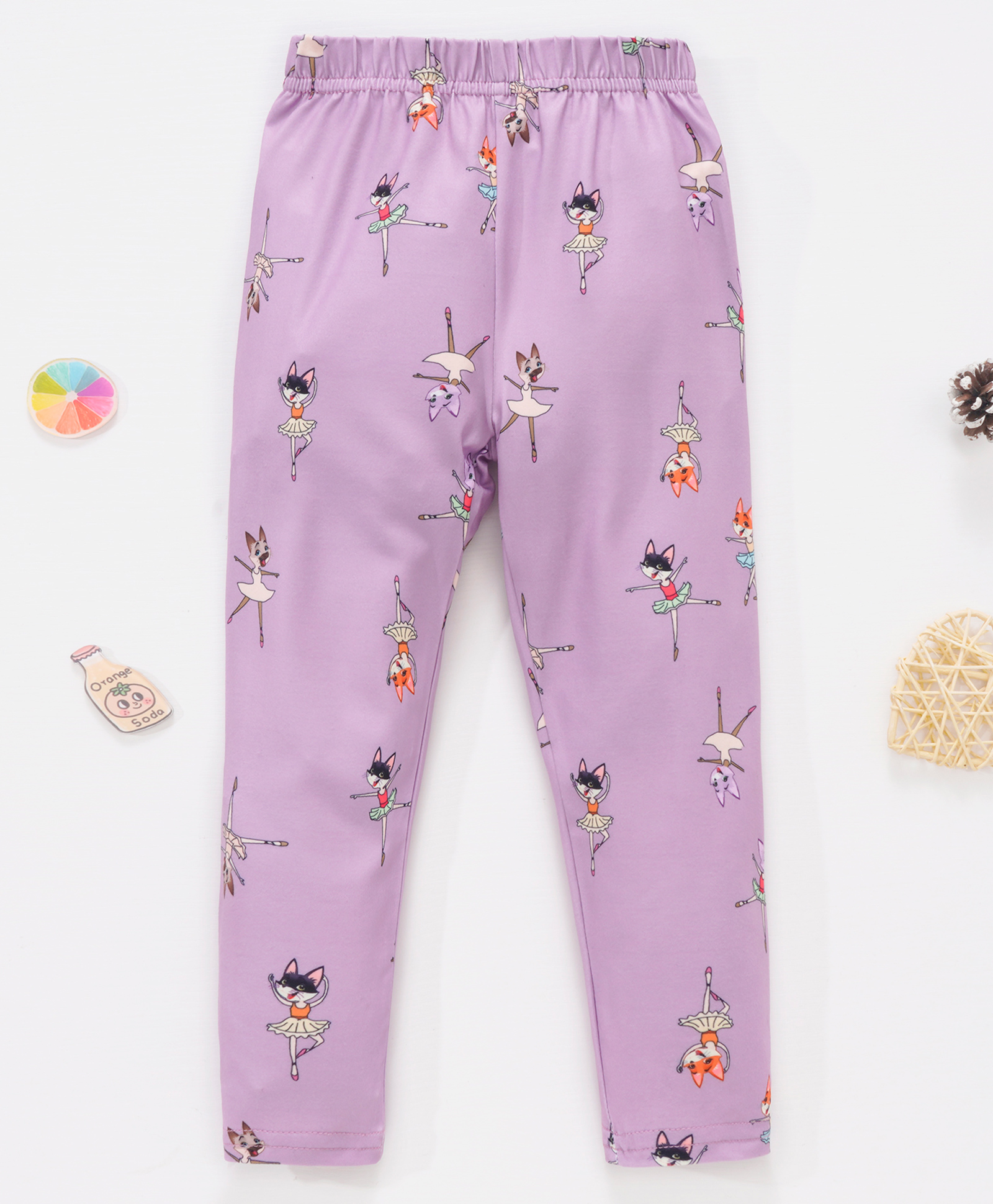Kookie Kids Full Length Leggings Ballerina Print - Purple-image-42