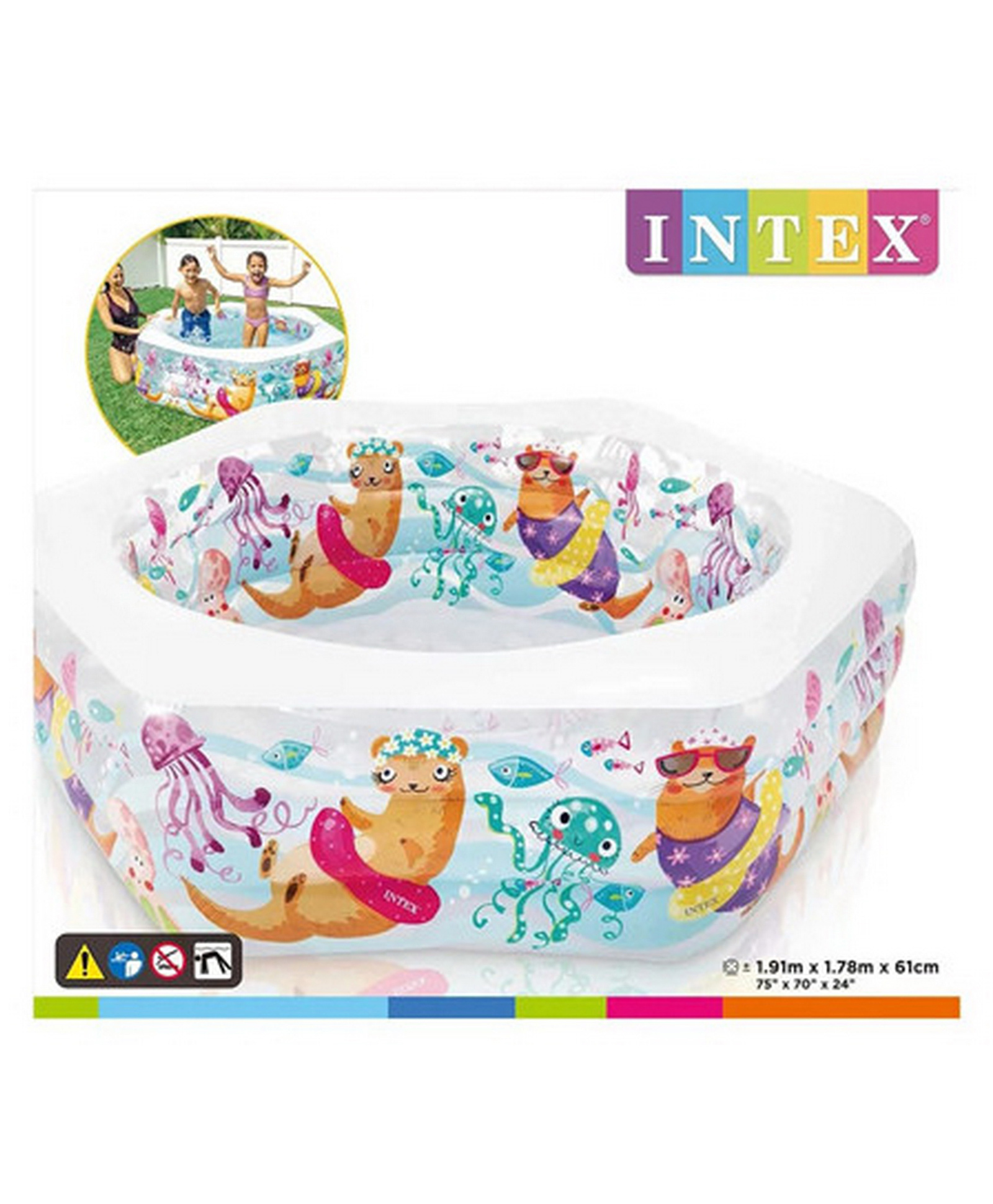 Intex Center Ocean Reef Swimming Inflatable Pool - Multicolour-image-25