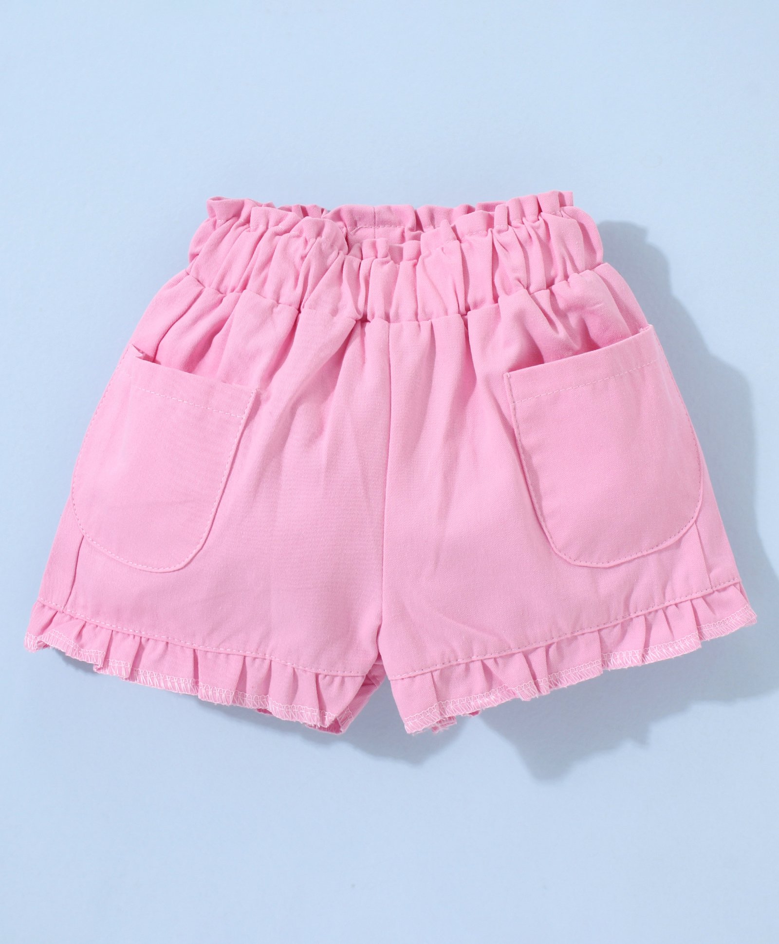 Kookie Kids Mid Thigh Solid Shorts - Pink-picture-15