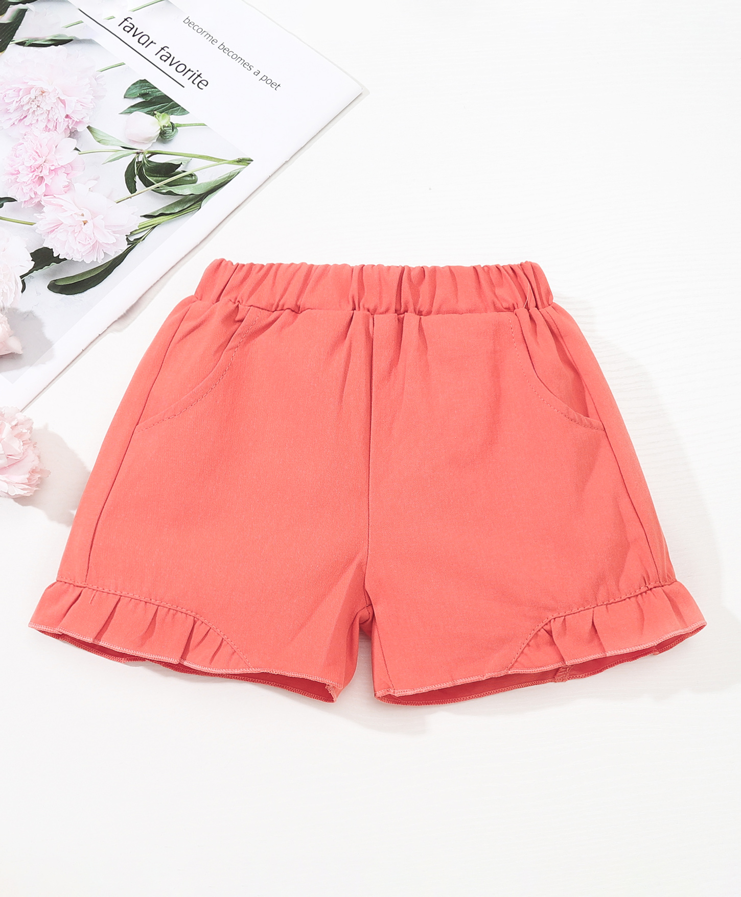 Kookie Kids Solid Shorts - Orange-image-18