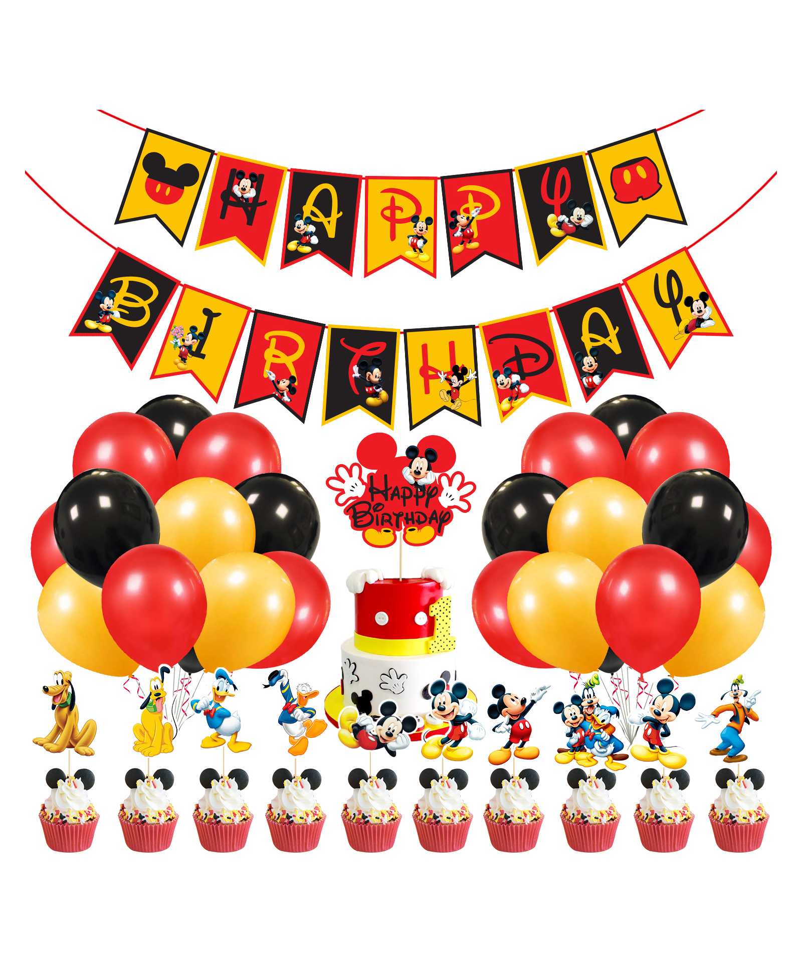 Zyozi Mickey Mouse Theme Birthday Decoration Kit Red Black - Pack of 37-image-11