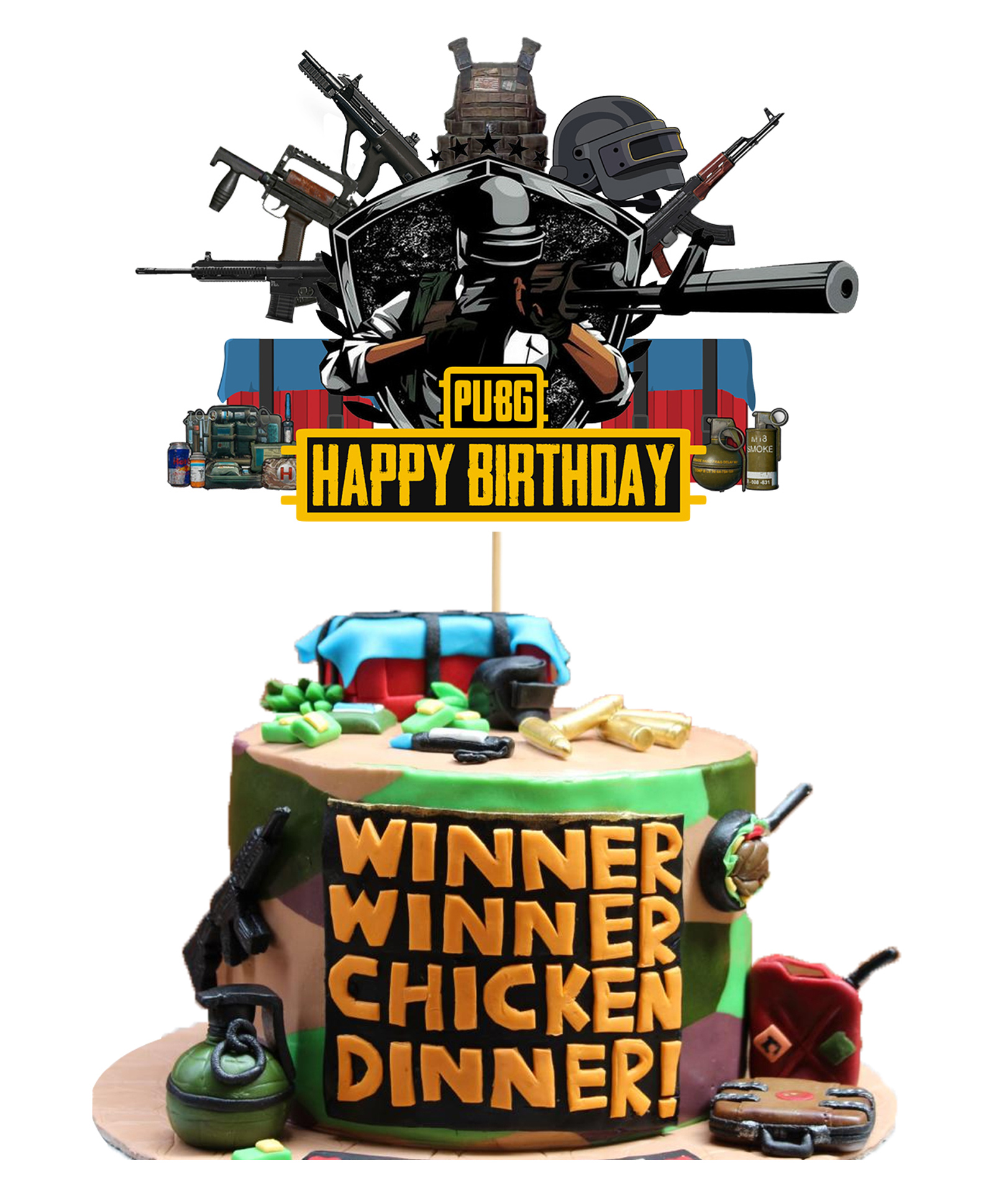 Zyozi Pubg Theme Birthday Cake Topper Multicolor Online In India Buy At Best Price From Firstcry Com