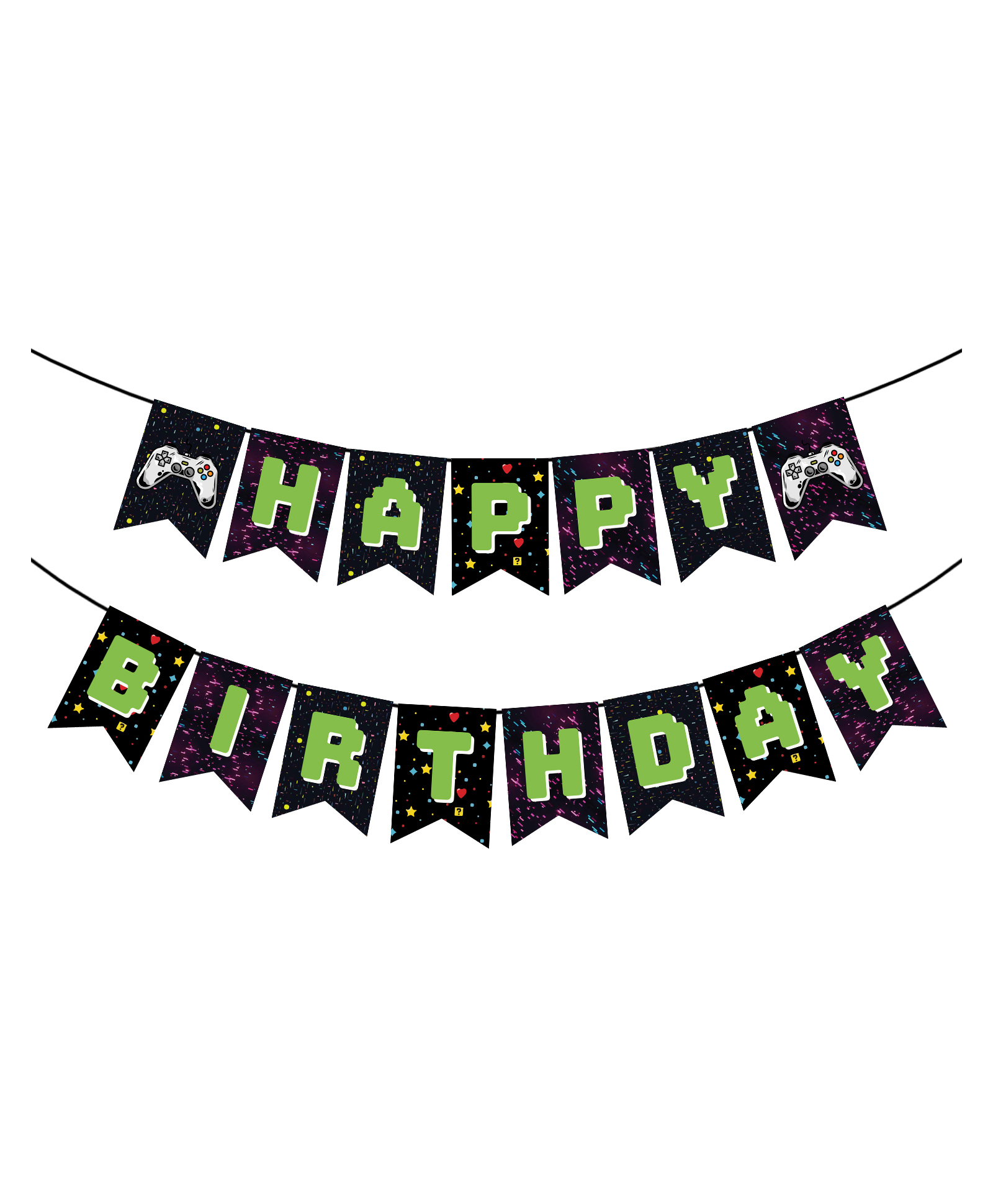 Zyozi Video Game Theme Birthday Banner Green - Length  116.84 cm-image-16