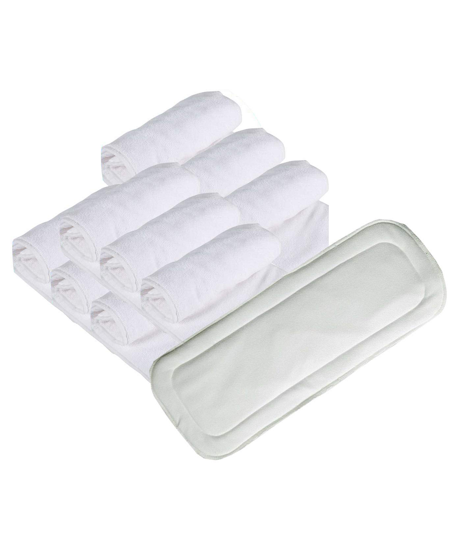 Domenico Reusable Diaper Cloth With Insert Pad Pack of 9 - White-picture-13