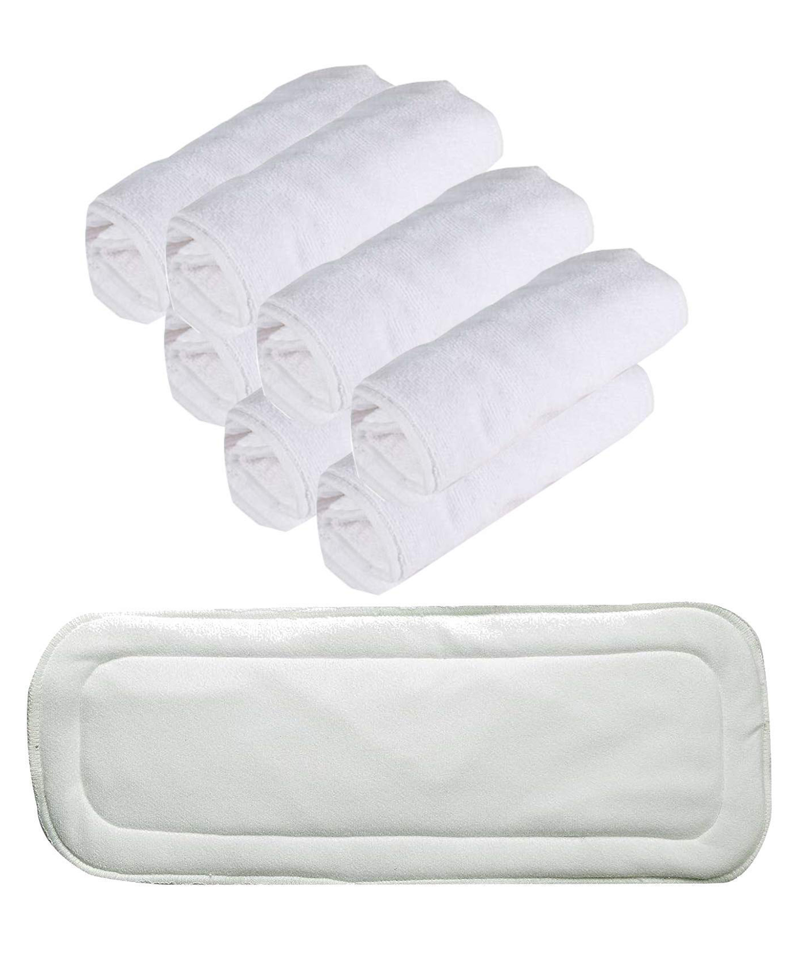 Domenico Reusable Diaper Cloth With Insert Pad Pack of 6 - White-picture-5
