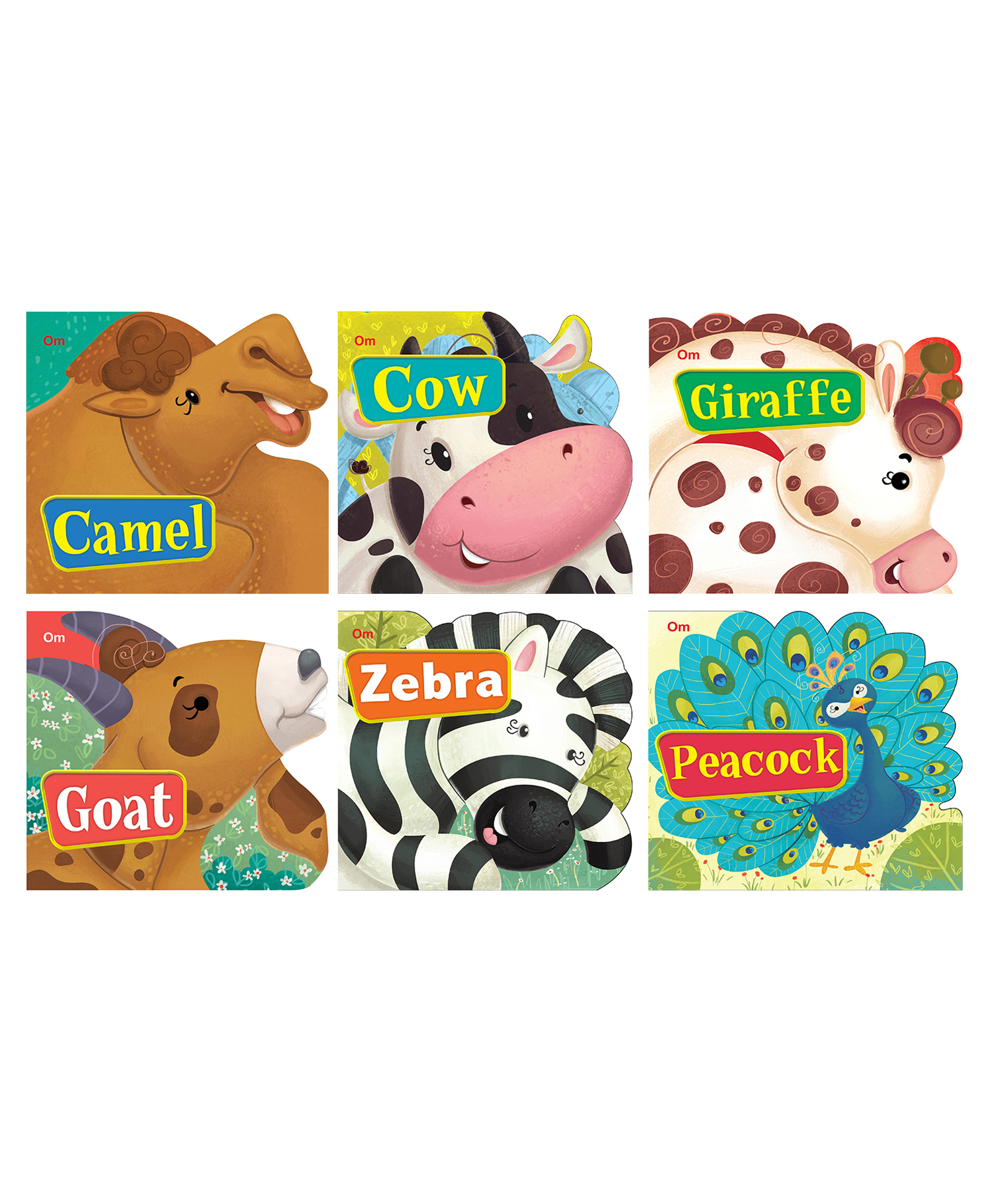 om books international Animals Cutout Board Books Pack of 6 - English-picture-21