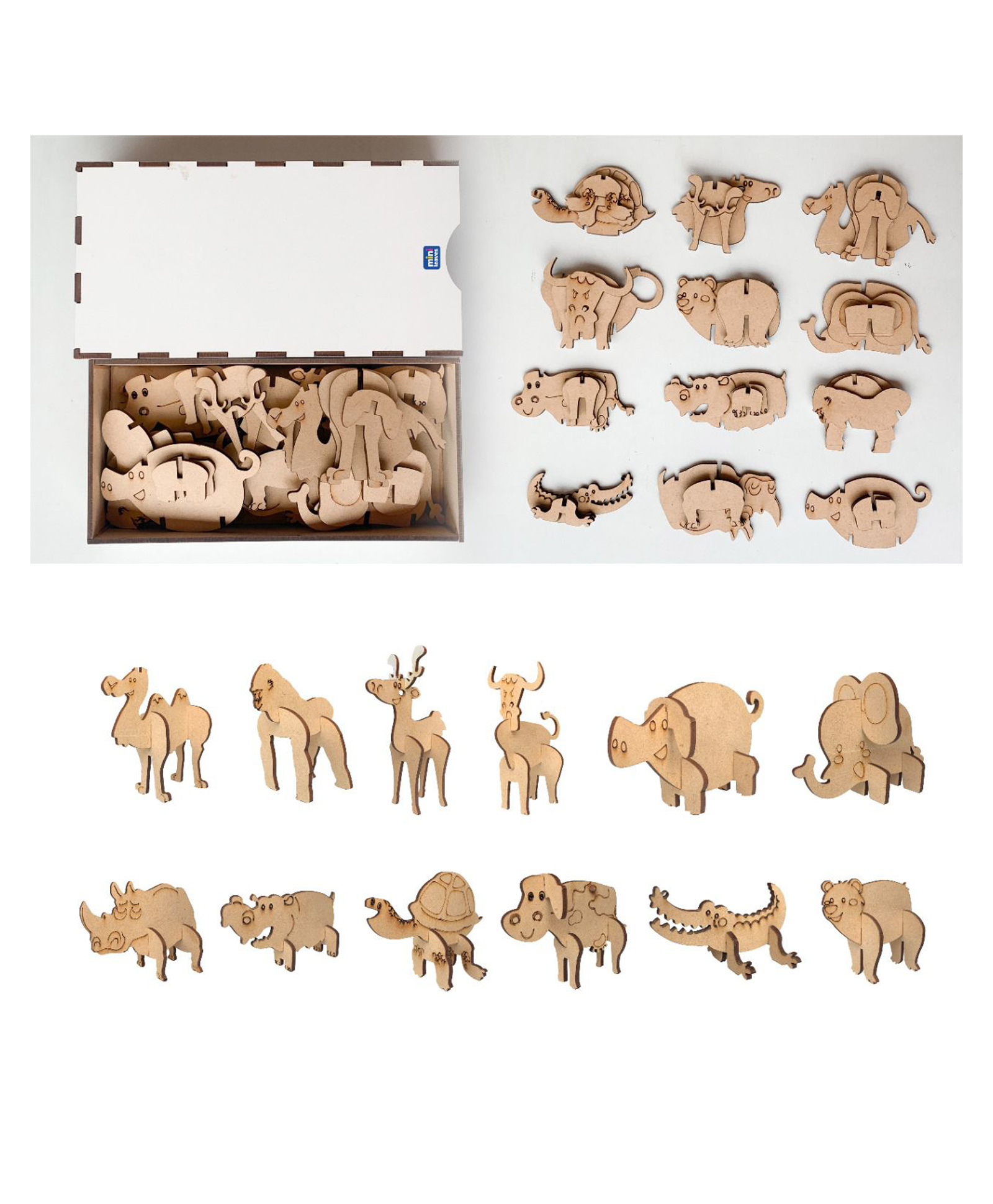 Mini Leaves 3D Wooden Animals Puzzles - 45 Pieces-image-45