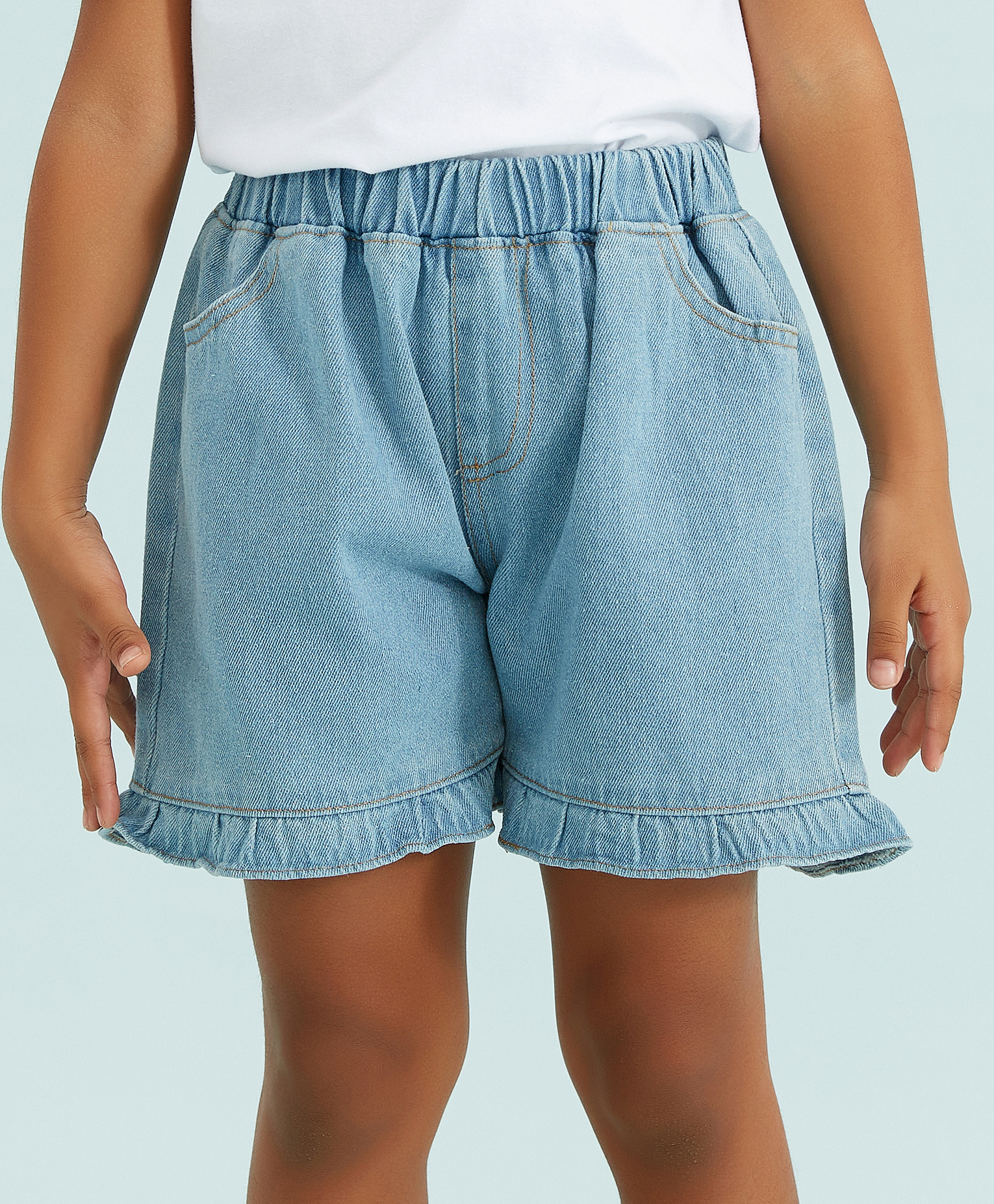 Kookie Kids Denim Shorts Solid  - Blue-image-1