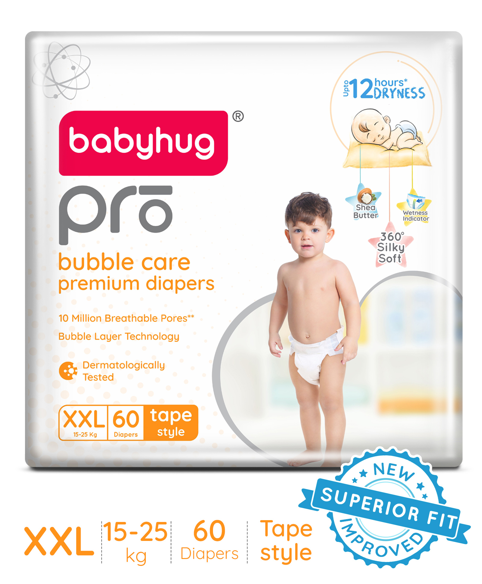 Babyhug Pro Bubble Care Premium Tape Style Diaper Double Extra Large (XXL) Size - 60 Pieces-picture-26