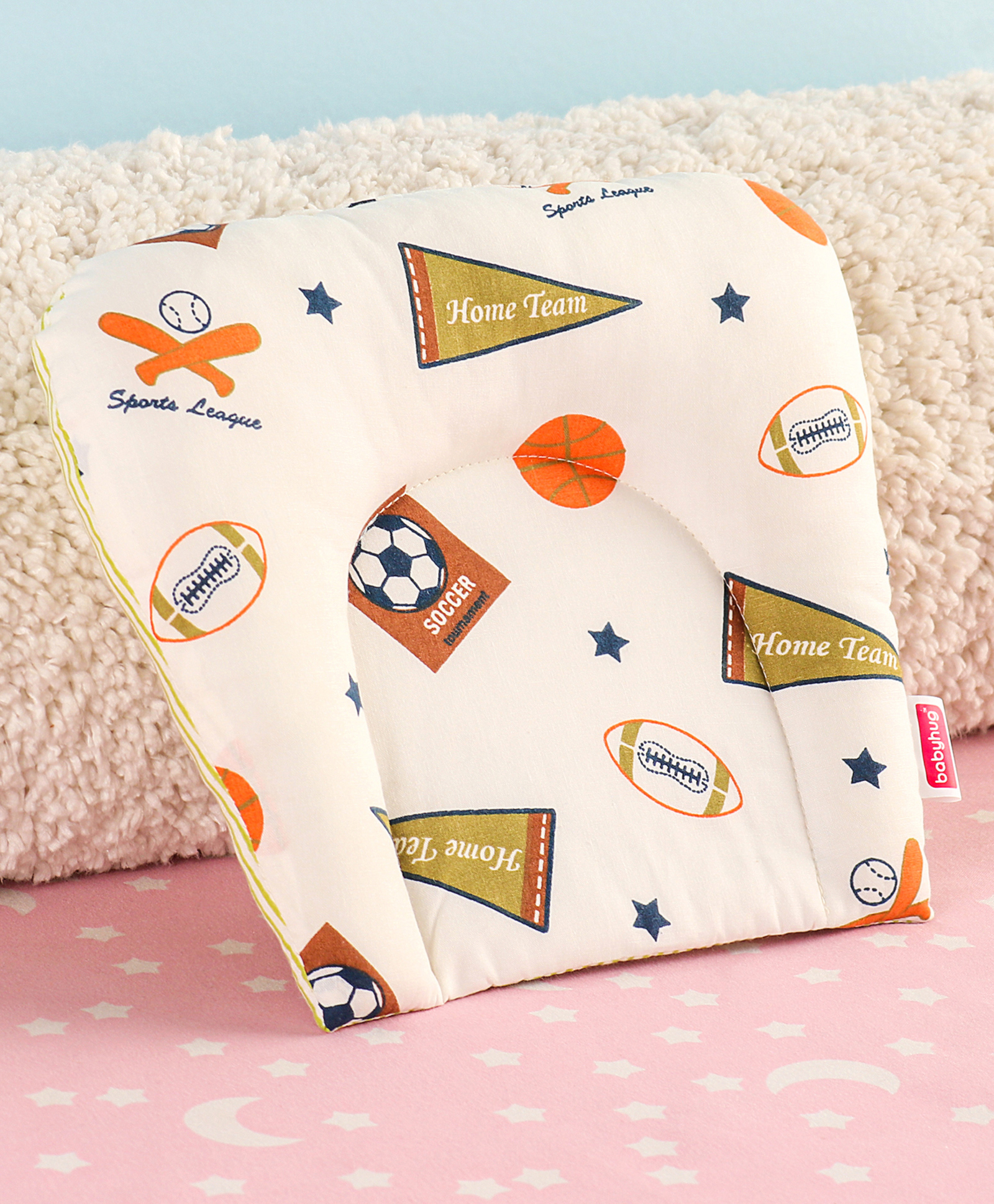 Babyhug U Shape Pillow Sports Print - Multicolor-image-3