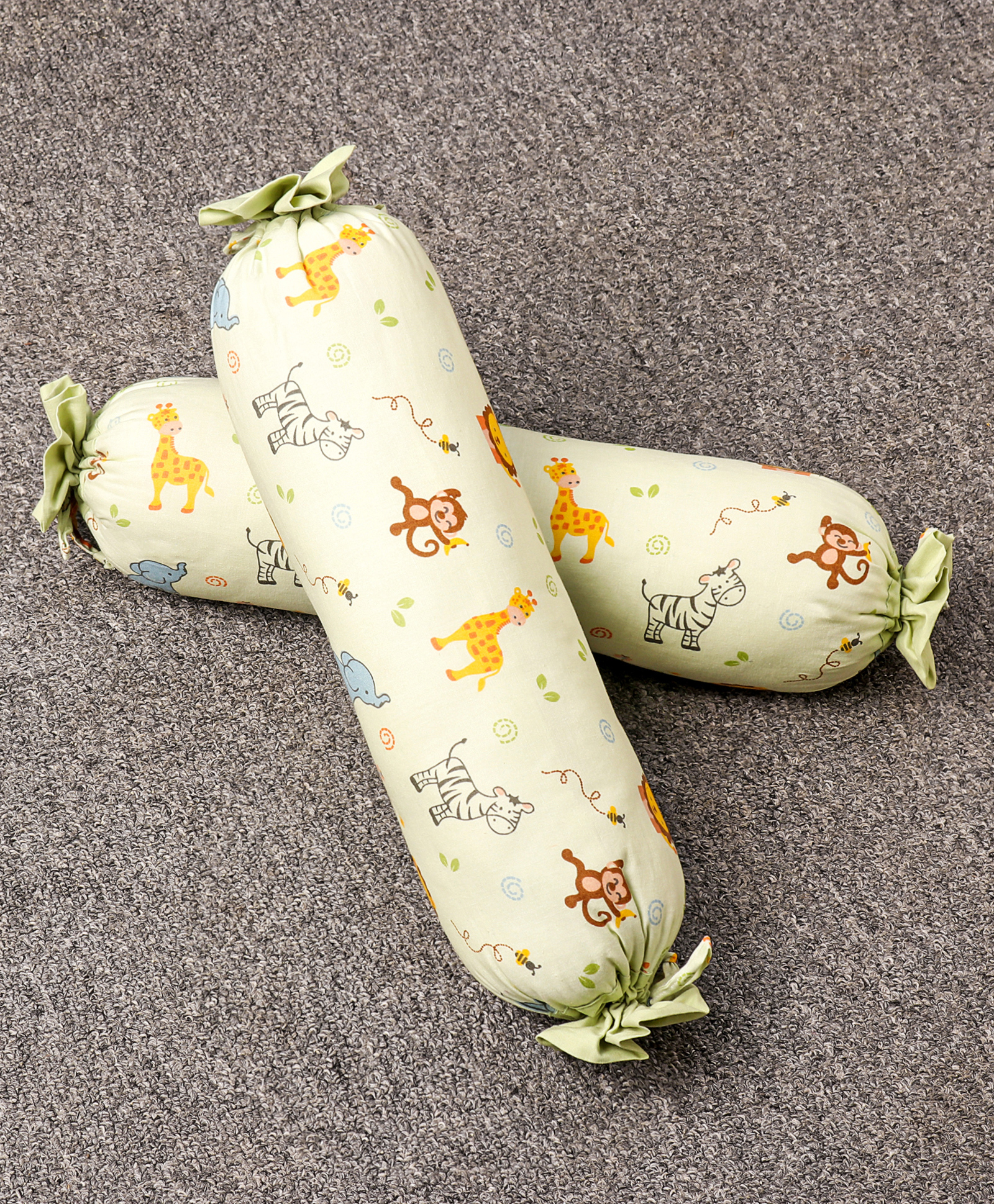 Babyhug Bolster Set Animal Print Pack Of 2 - Green White-image-49