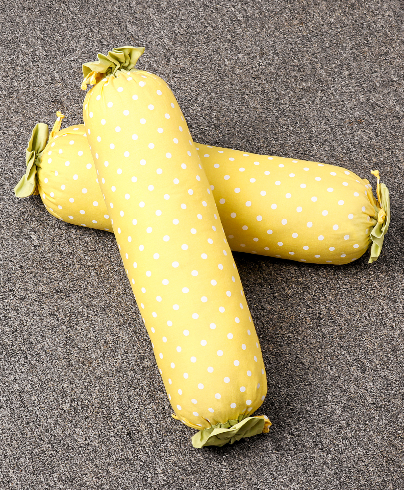Babyhug Bolster Set Polka Dot Print Pack Of 2 - Yellow & White-image-19