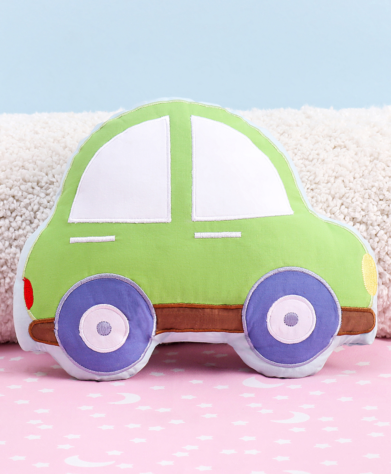 Babyhug Car Shape Cuddle Pillow - Green-image-34