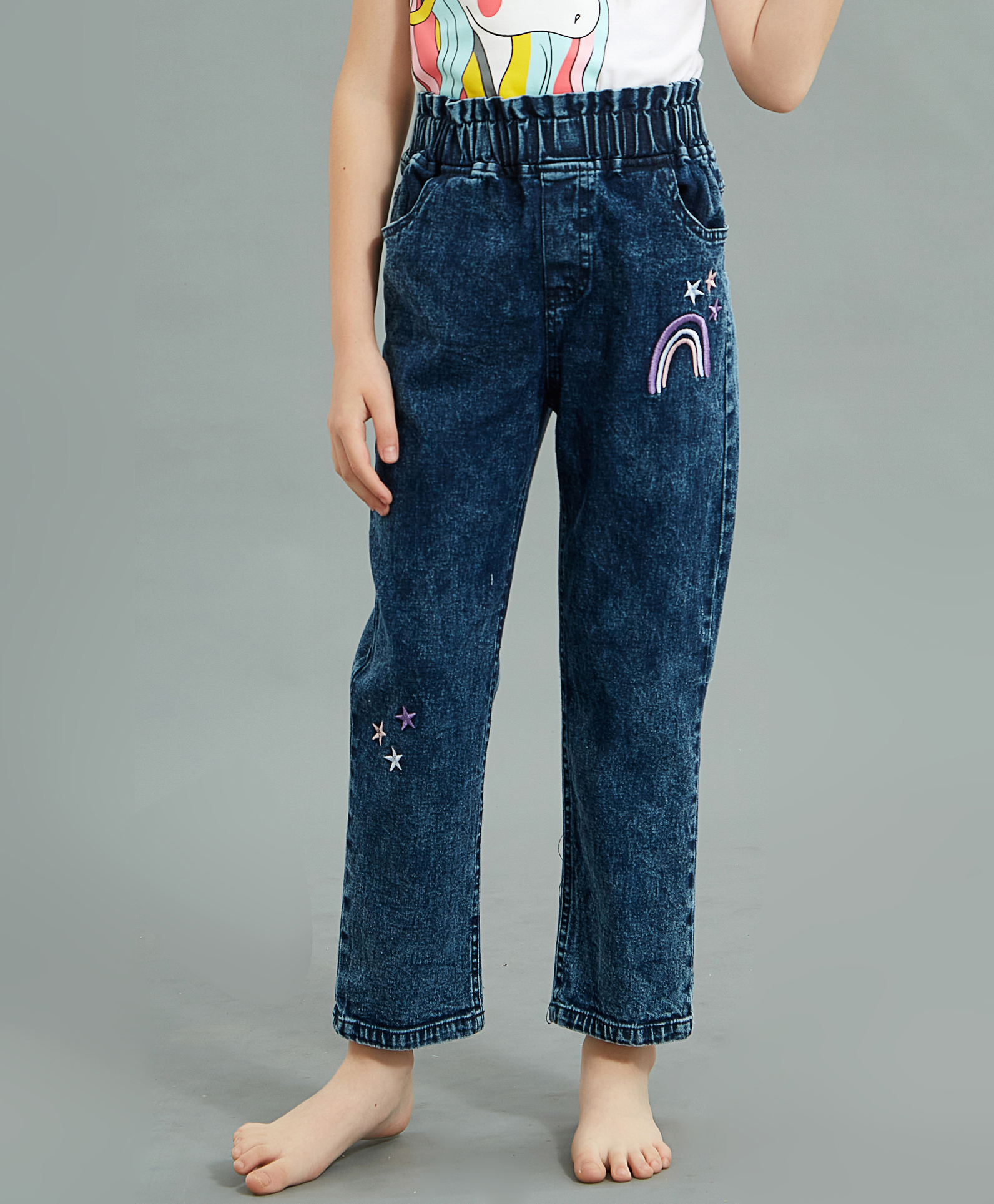 Jeans Rainbow Embroidery - Dark 