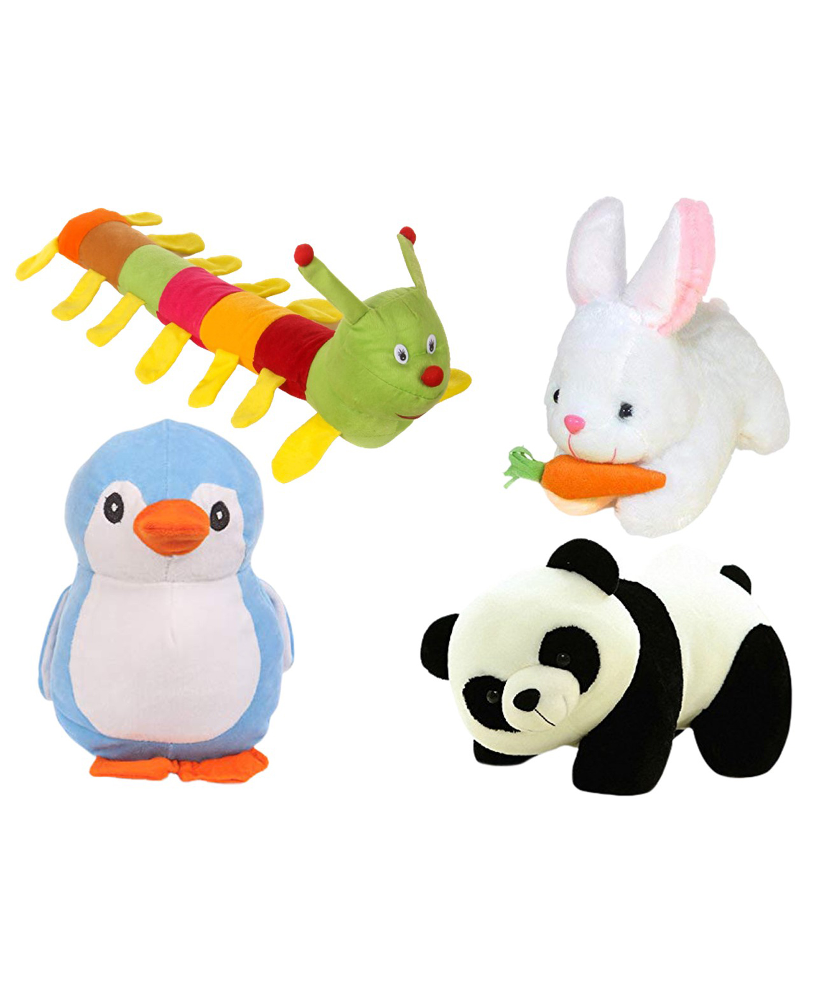 Deals India Plush Animal Soft Toy Set of 4 Multicolor - Height 25 cm Online  India, Buy Soft Toys for (3-15 Years) at  - 10488472