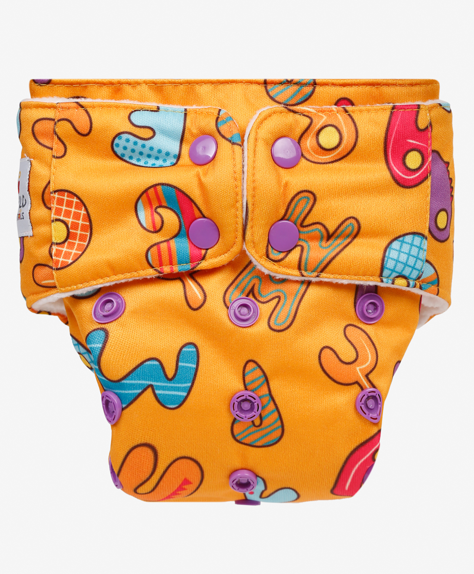 Mylo Baby Freesize Adjustable Cloth Diapers with 1 Free Insert Oeko Tex Certified  ABC Print - Multicolour-image-41