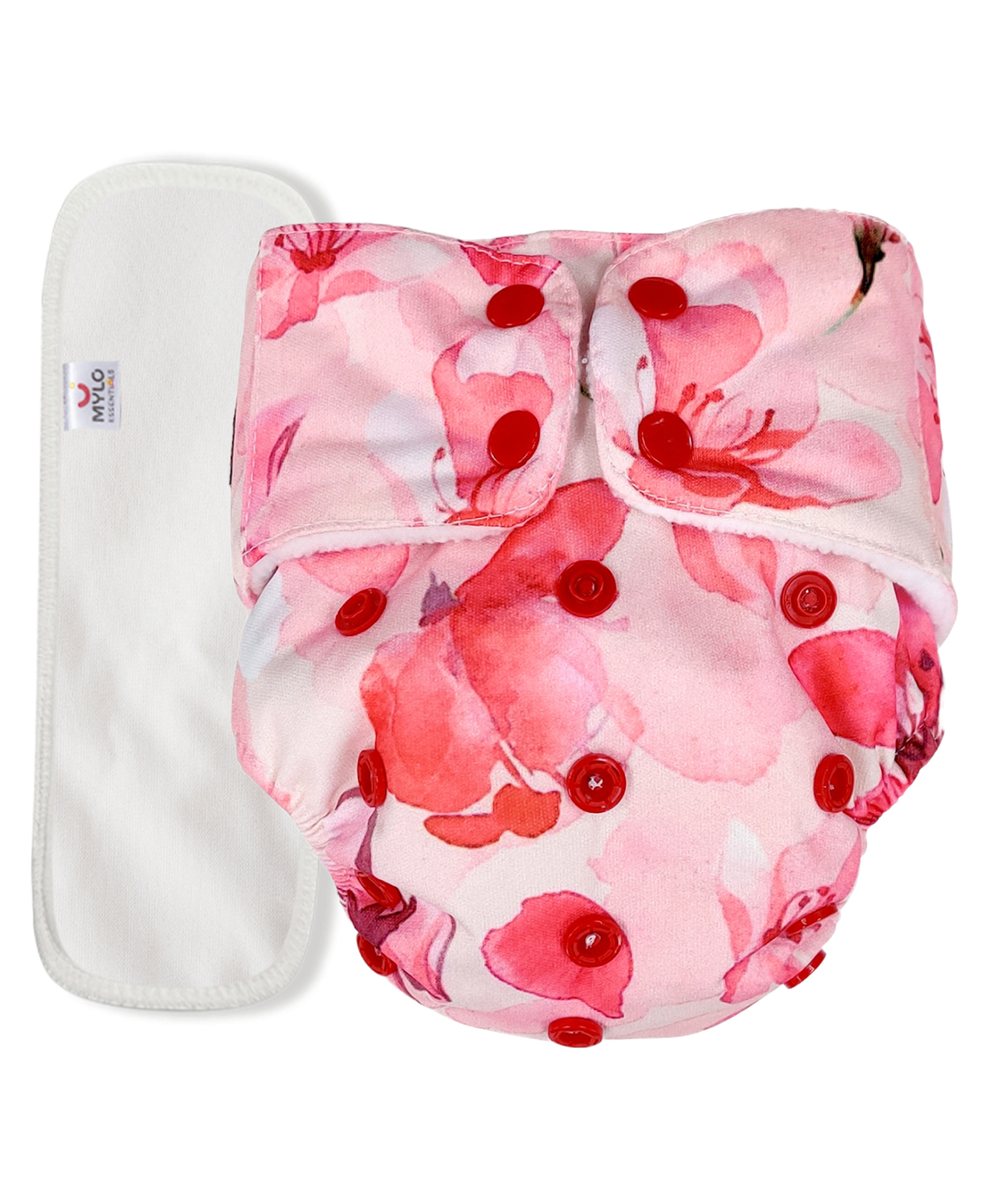 Mylo Baby Freesize Adjustable Cloth Diapers with 1 Free Insert Oeko Tex Certified - Cherry Blossom-picture-48