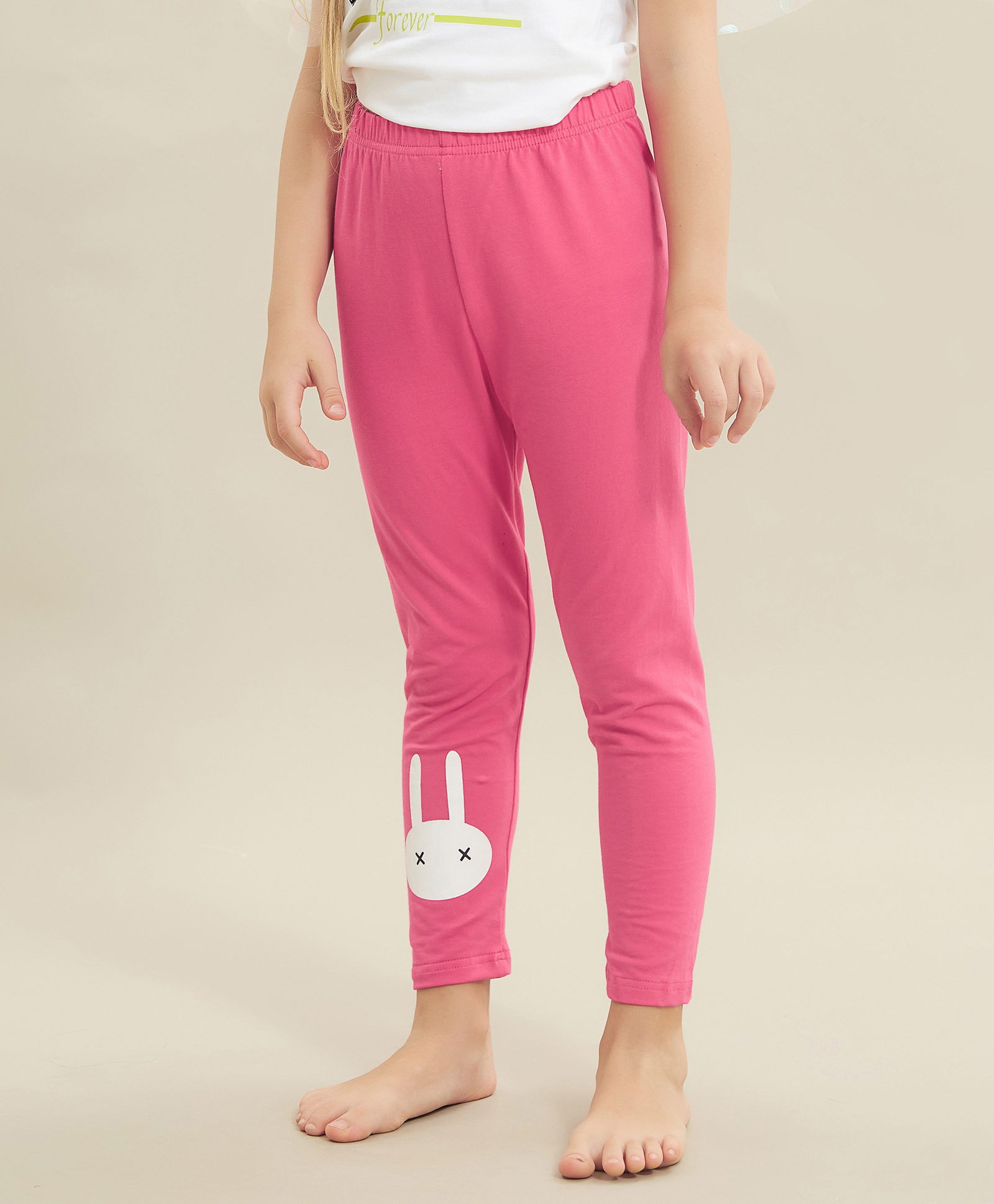 Kookie Kids Full Length Leggings Bunny Print - Pink-image-21