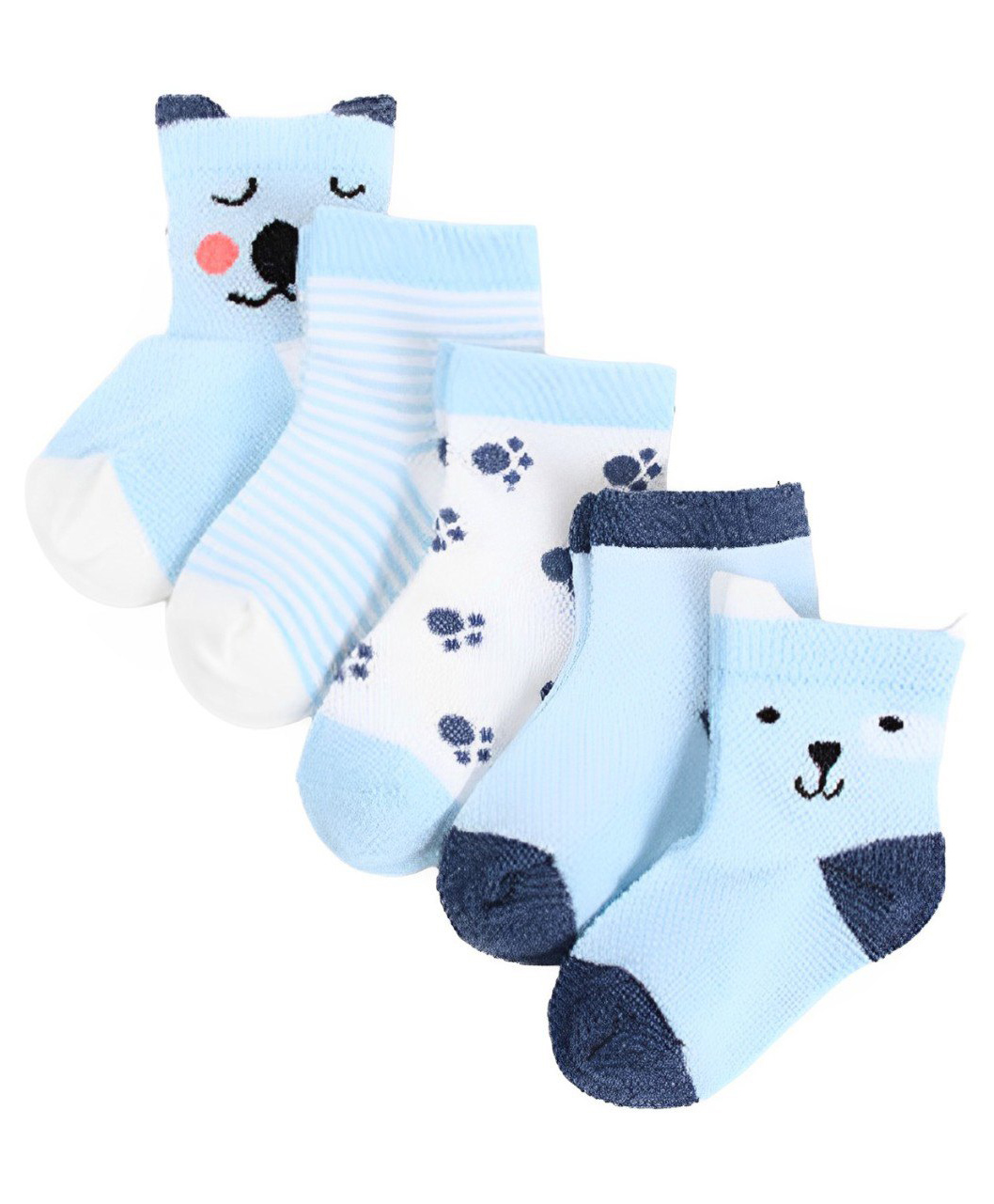 SYGA Non Slip Cotton Trainer Socks Pack of 5 Pairs - Blue-picture-24