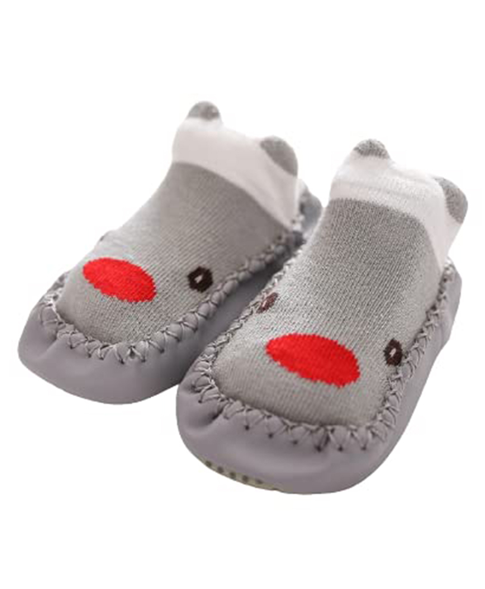 MOMISY Anti-Skid Leather Soled Shoe Socks - Grey-image-6