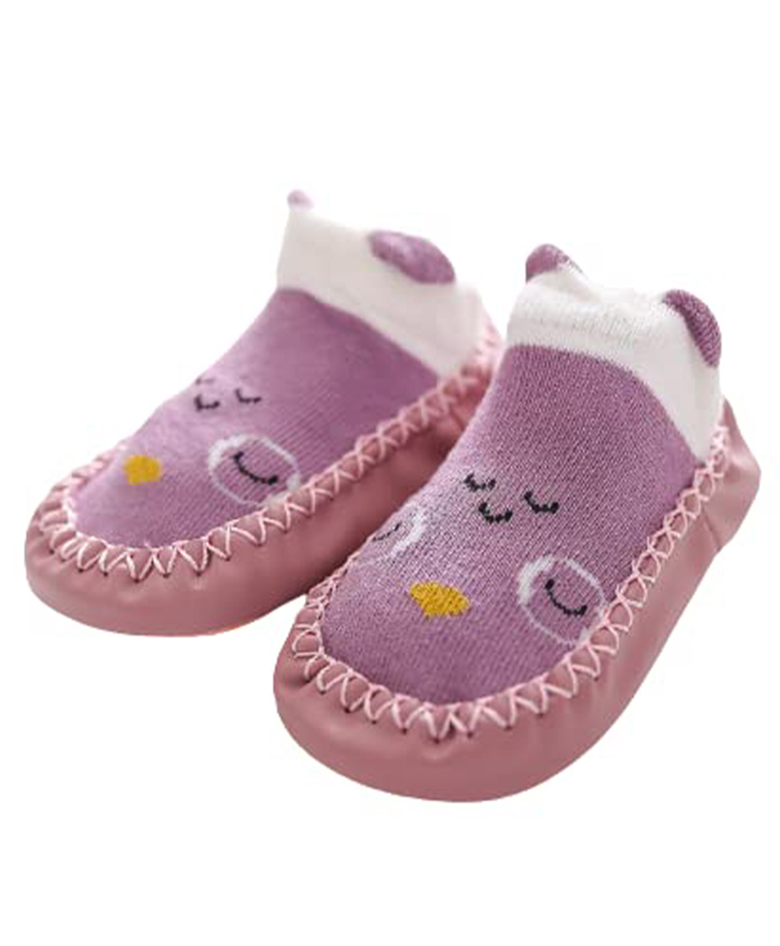 MOMISY Anti-Skid Leather Soled Shoe Socks - Purple-image-30