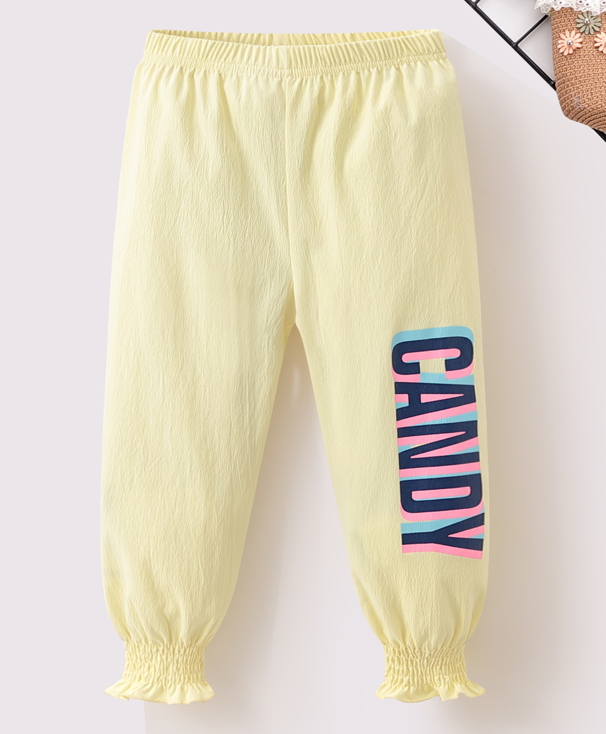 Kookie Kids Full Length Lounge Pant Placement Print - Yellow-picture-15