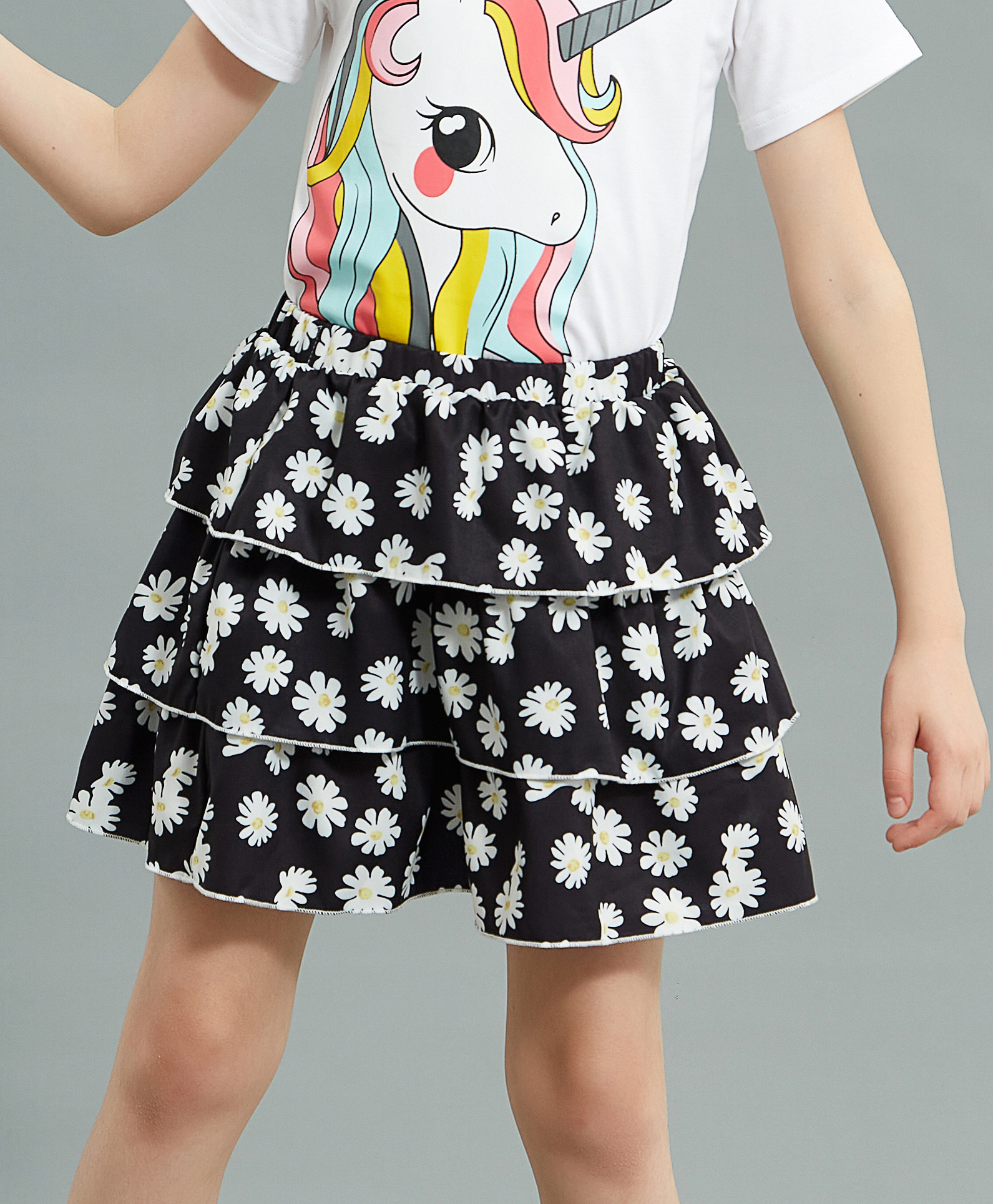 Layered Skirt Floral Print 